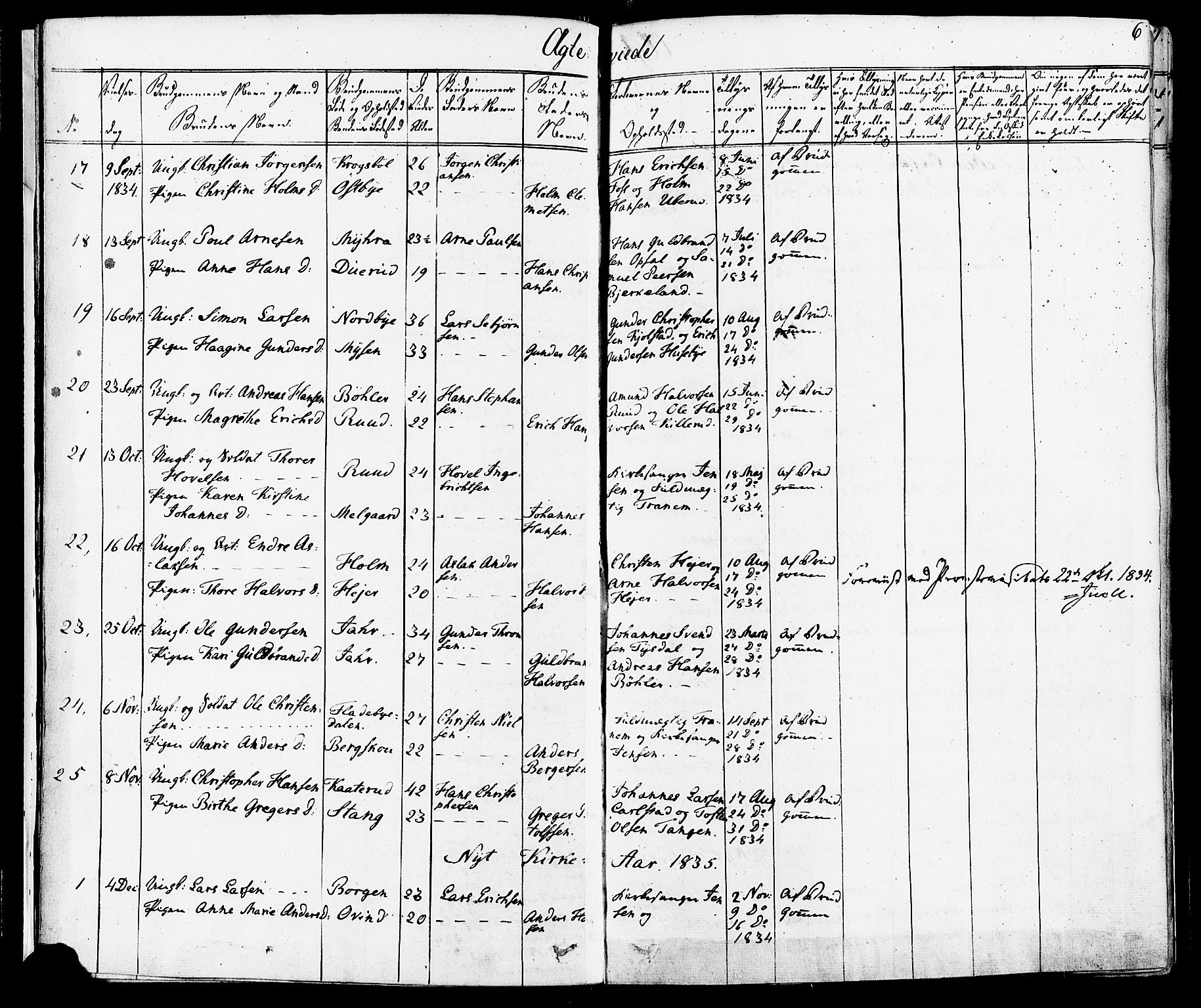 Enebakk prestekontor Kirkebøker, SAO/A-10171c/F/Fa/L0012: Parish register (official) no. I 12, 1832-1882, p. 6
