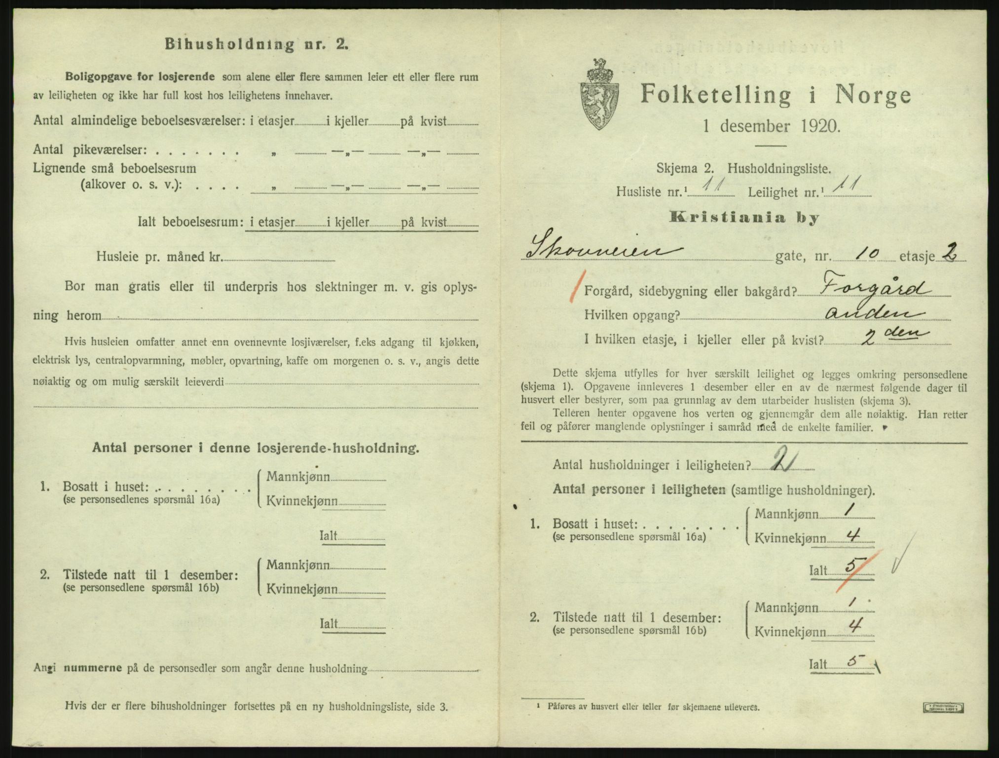 SAO, 1920 census for Kristiania, 1920, p. 96641