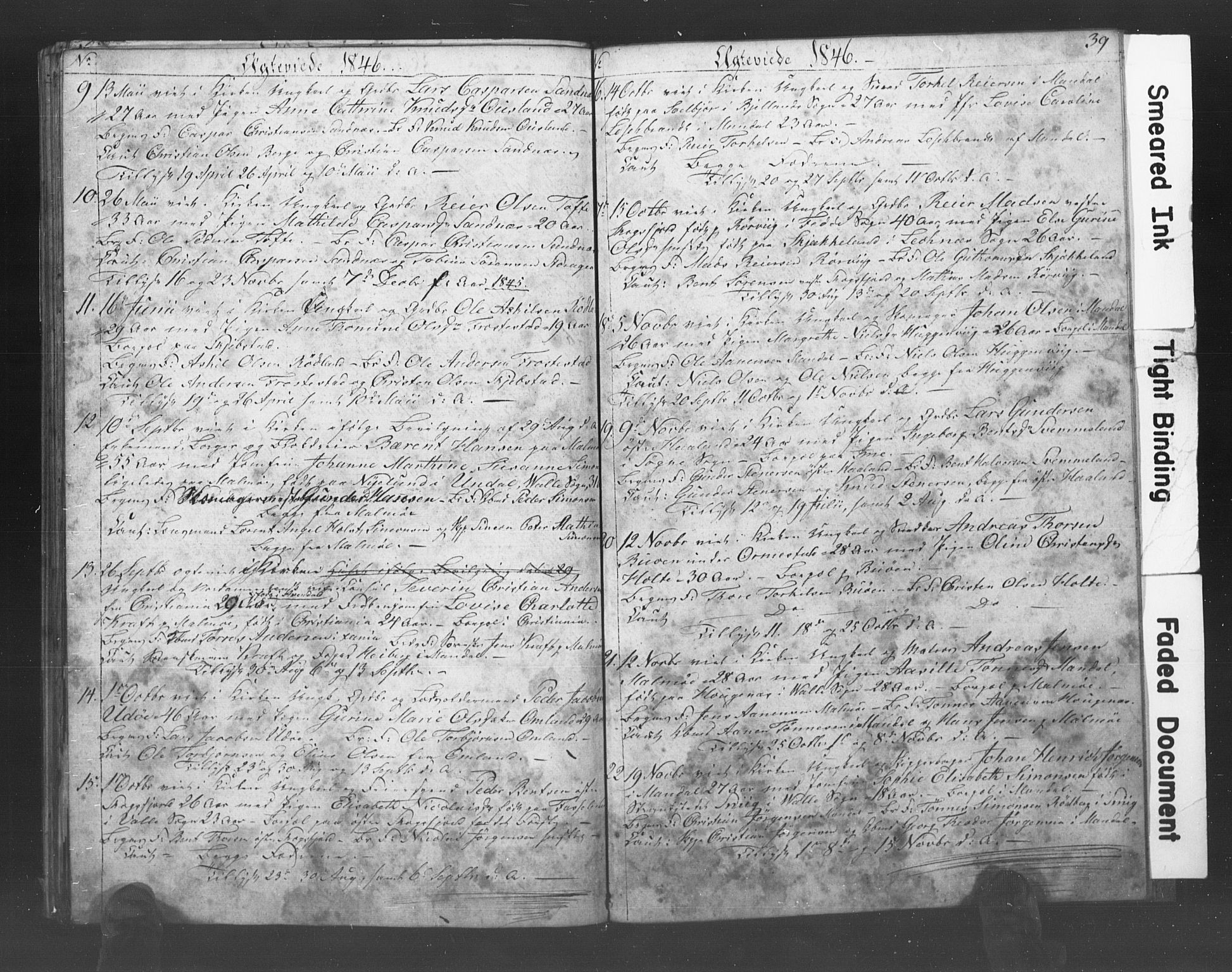 Mandal sokneprestkontor, AV/SAK-1111-0030/F/Fb/Fba/L0006: Parish register (copy) no. B 1F, 1846-1849, p. 39