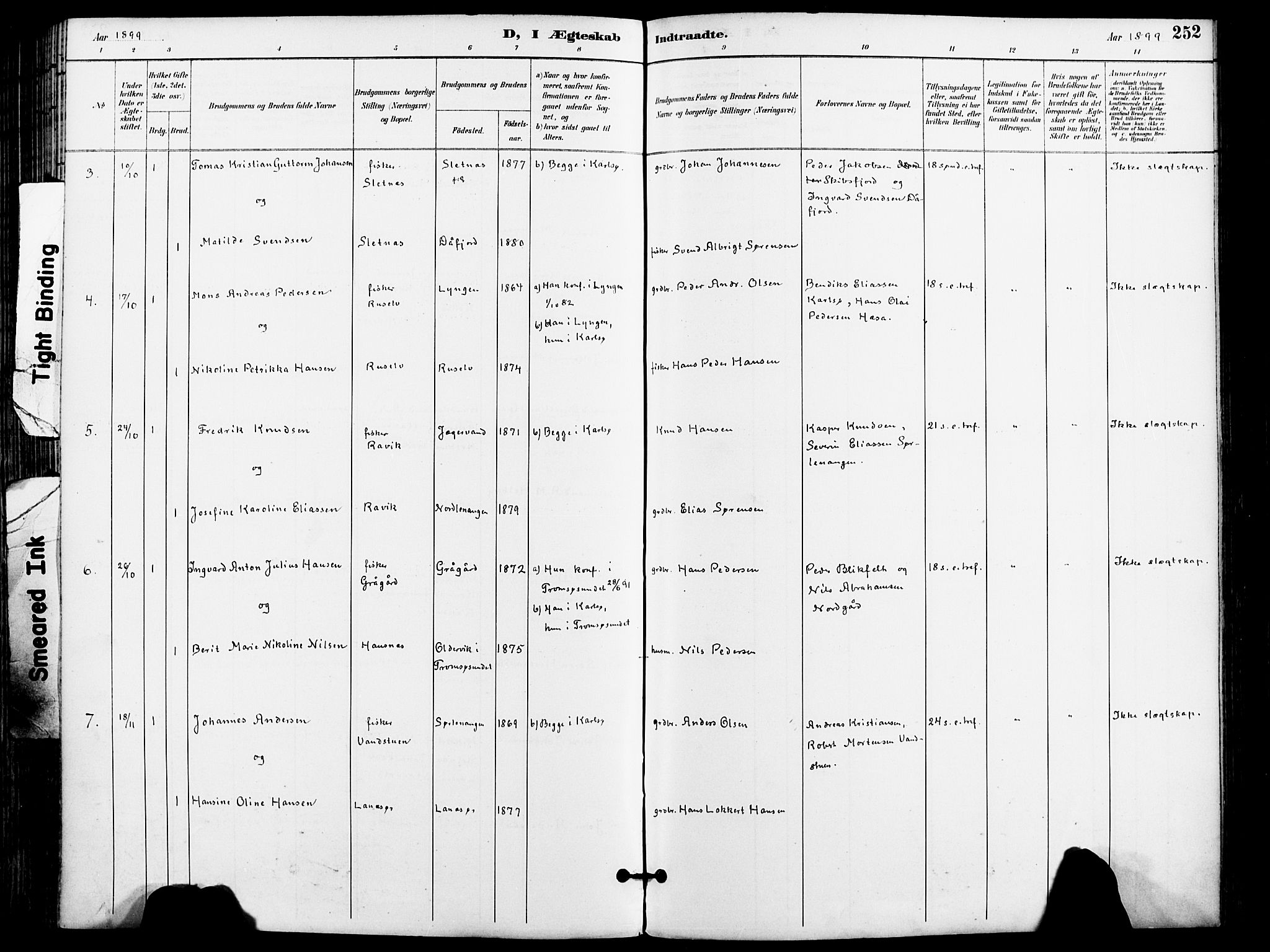 Karlsøy sokneprestembete, AV/SATØ-S-1299/H/Ha/Haa/L0007kirke: Parish register (official) no. 7, 1891-1902, p. 252