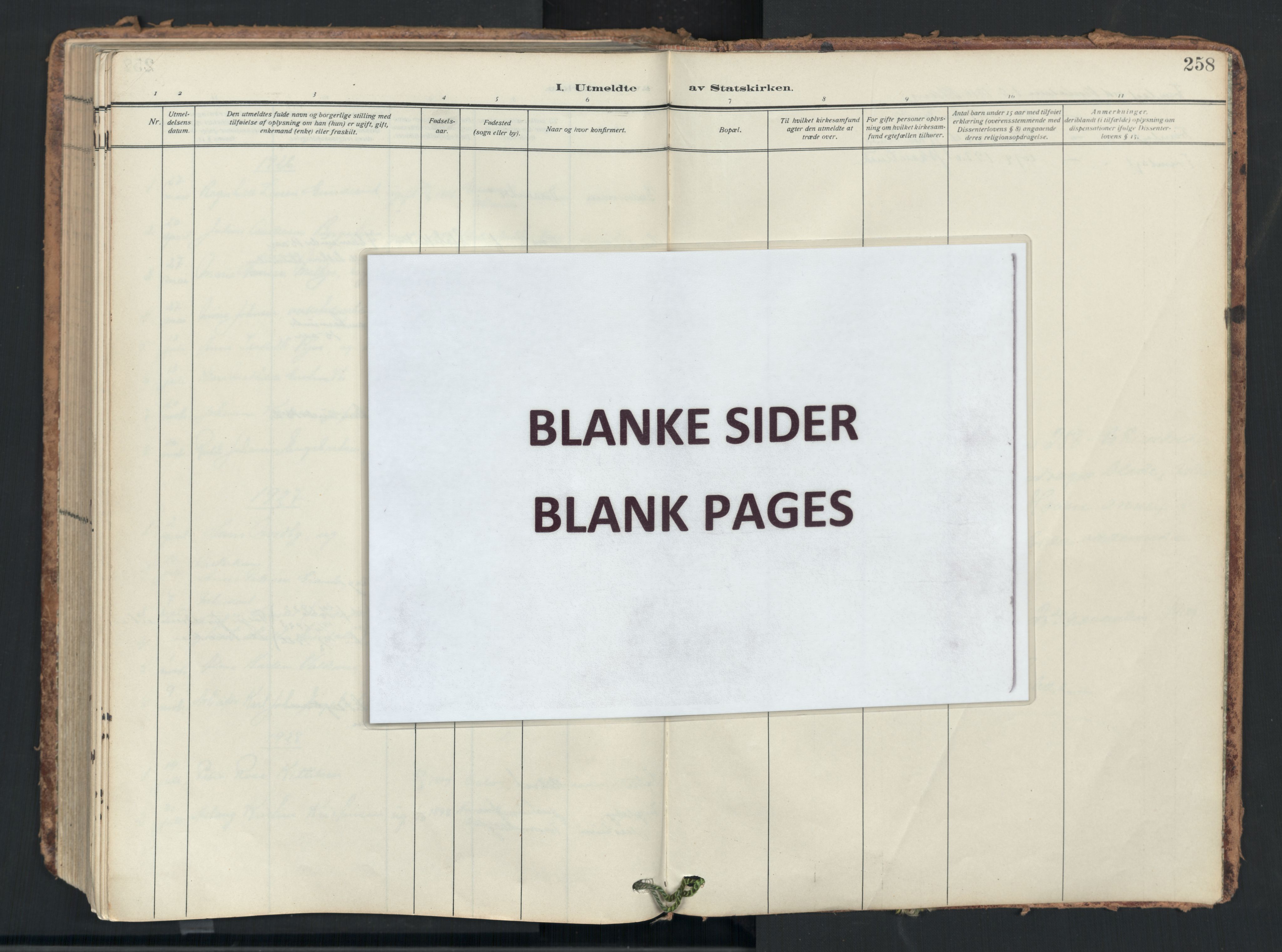 Ullensaker prestekontor Kirkebøker, AV/SAO-A-10236a/F/Fb/L0003: Parish register (official) no. II 3, 1910-1928, p. 258