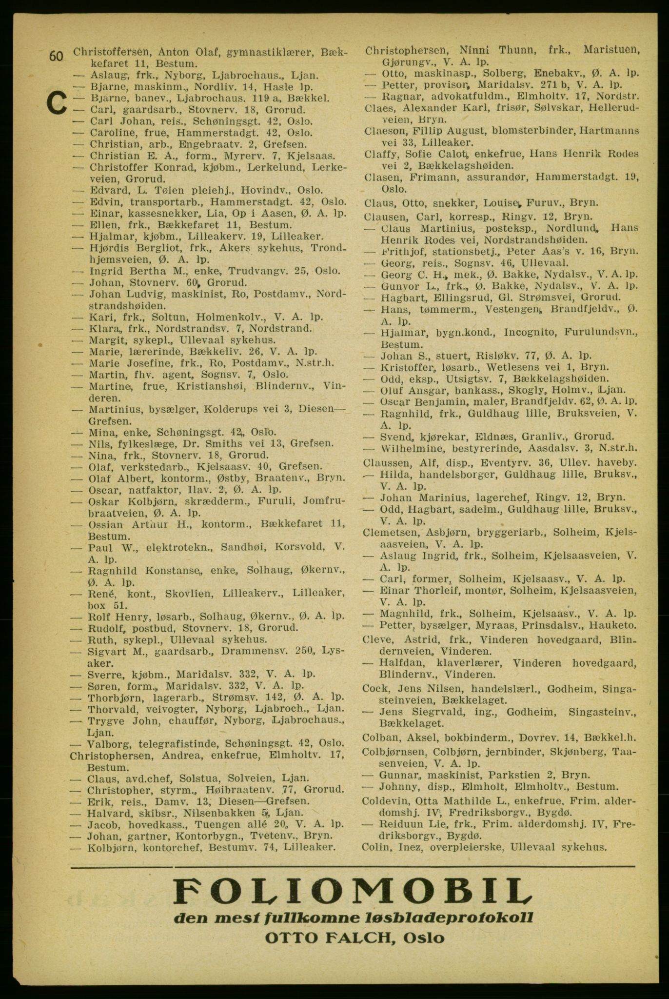 Aker adressebok/adressekalender, PUBL/001/A/004: Aker adressebok, 1929, p. 60