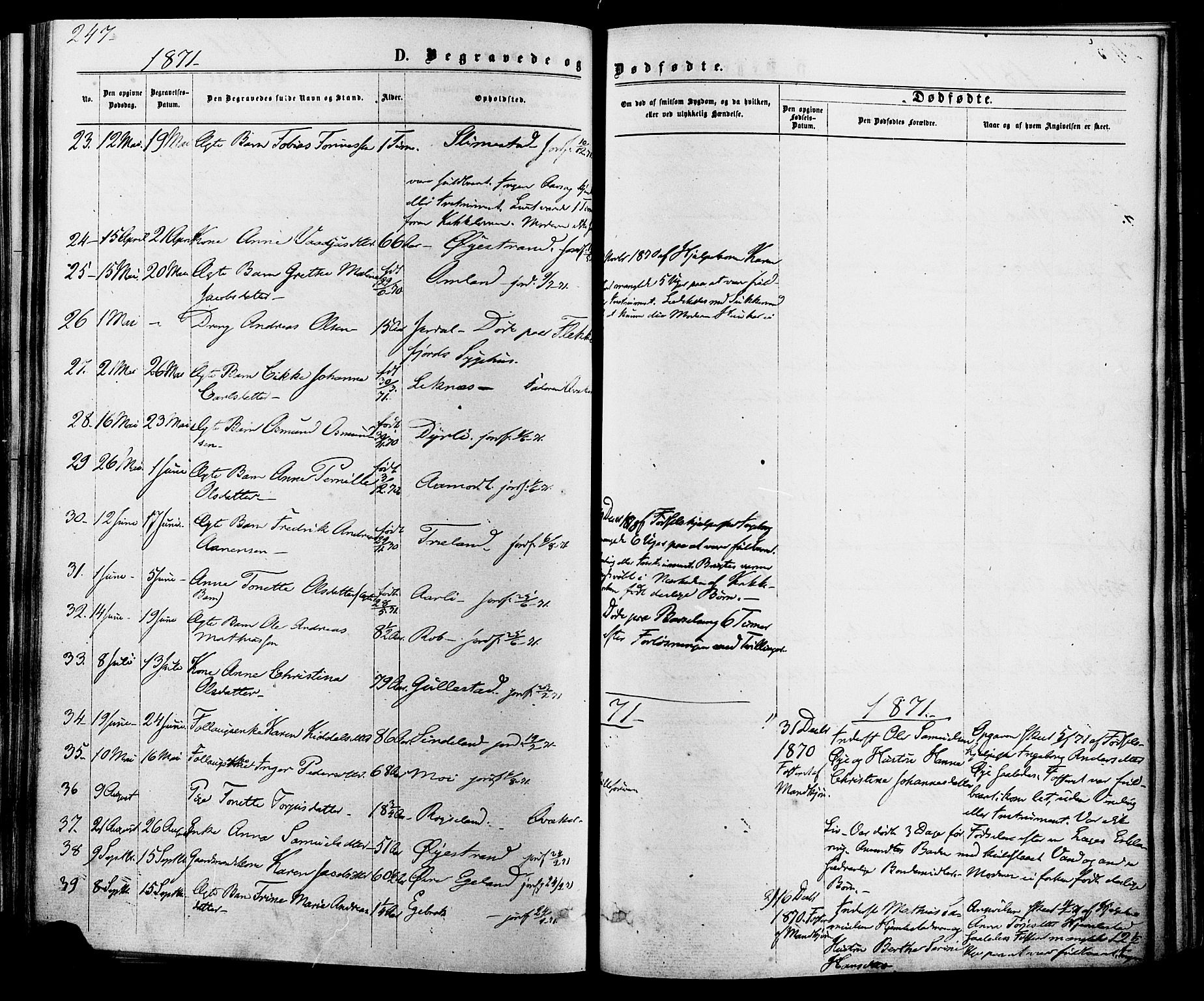 Kvinesdal sokneprestkontor, SAK/1111-0026/F/Fa/Fab/L0007: Parish register (official) no. A 7, 1870-1885, p. 246