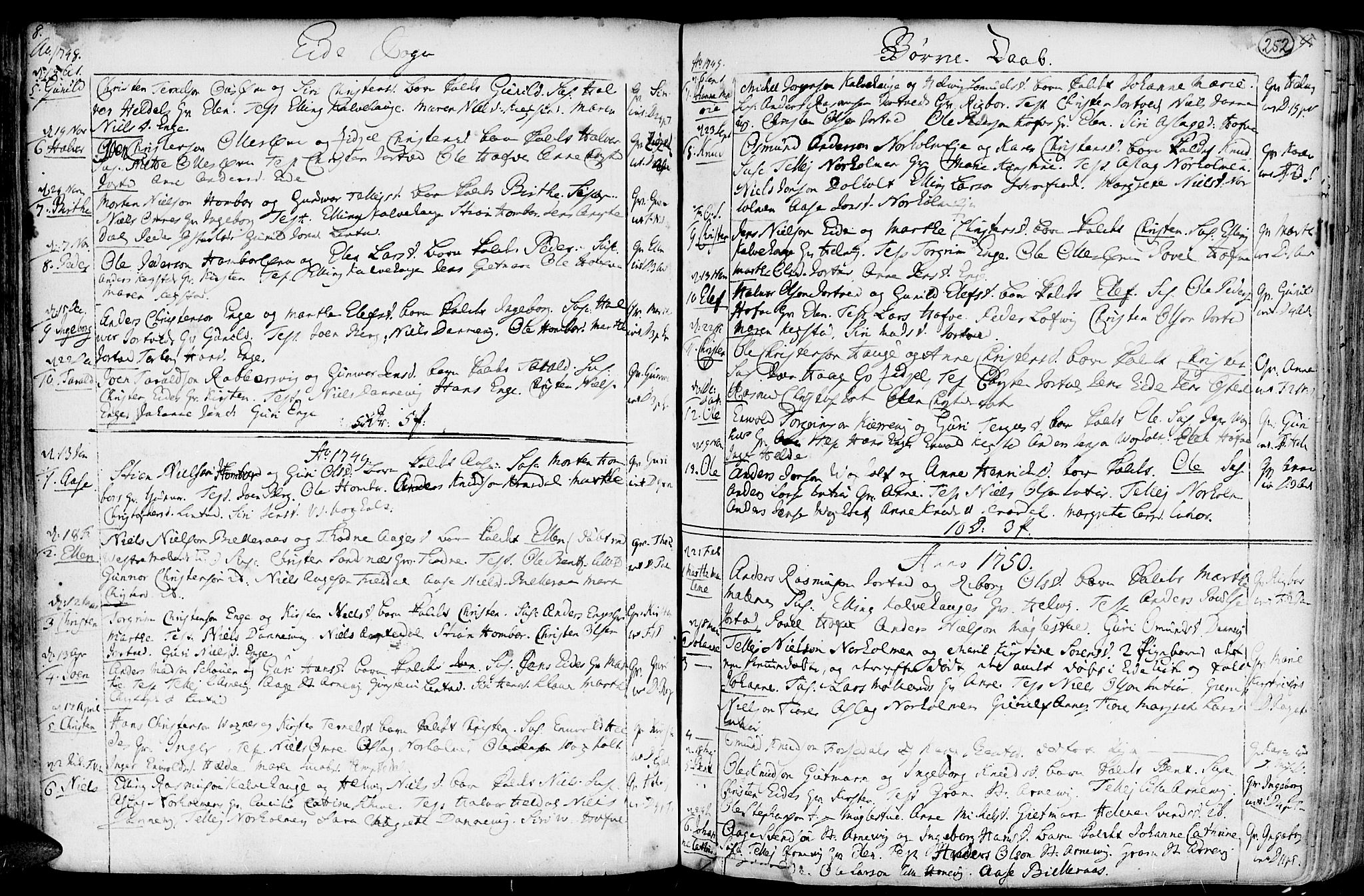 Hommedal sokneprestkontor, SAK/1111-0023/F/Fa/Fab/L0002: Parish register (official) no. A 2 /2, 1740-1823, p. 252