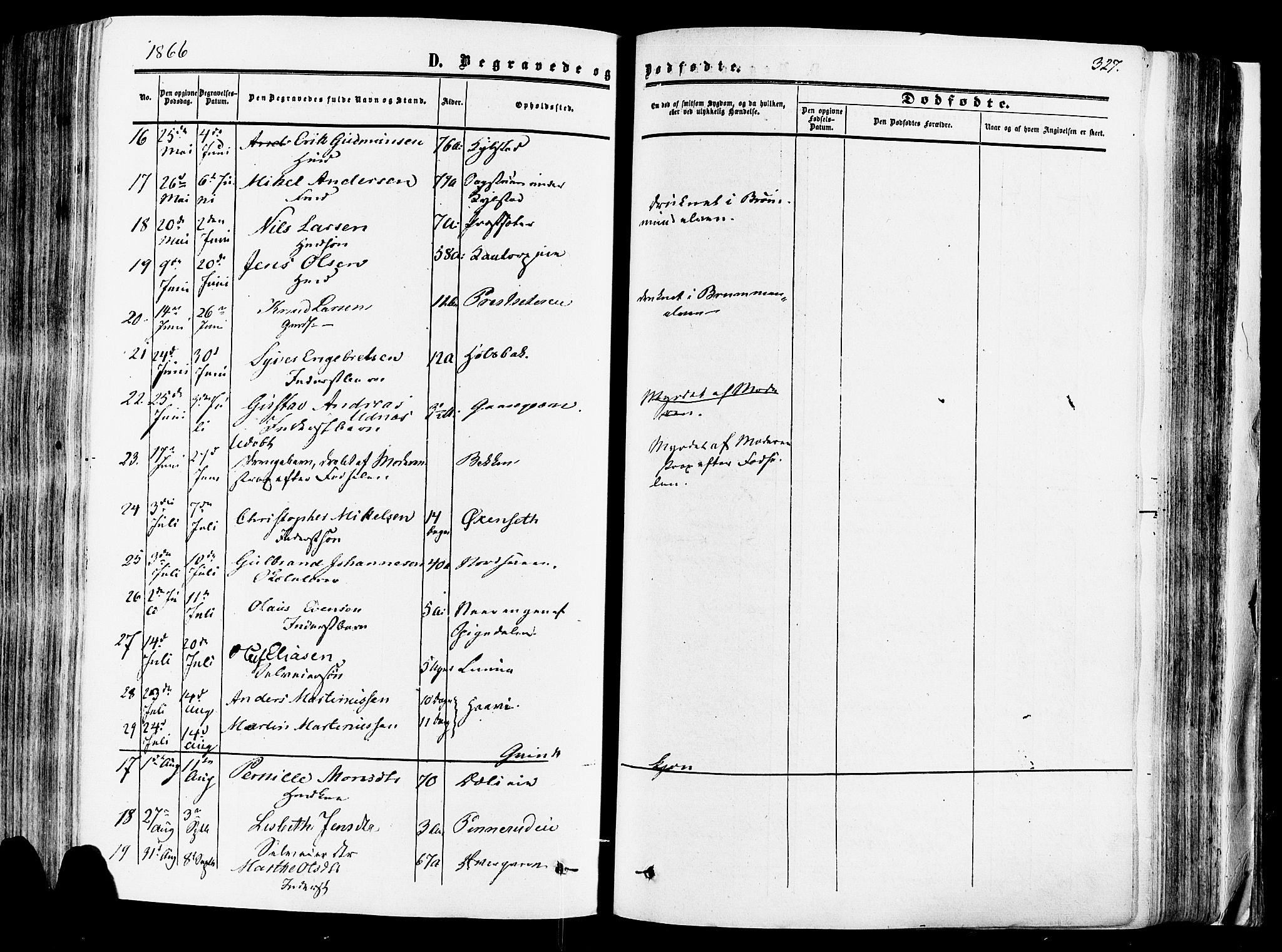 Vang prestekontor, Hedmark, AV/SAH-PREST-008/H/Ha/Haa/L0013: Parish register (official) no. 13, 1855-1879, p. 327