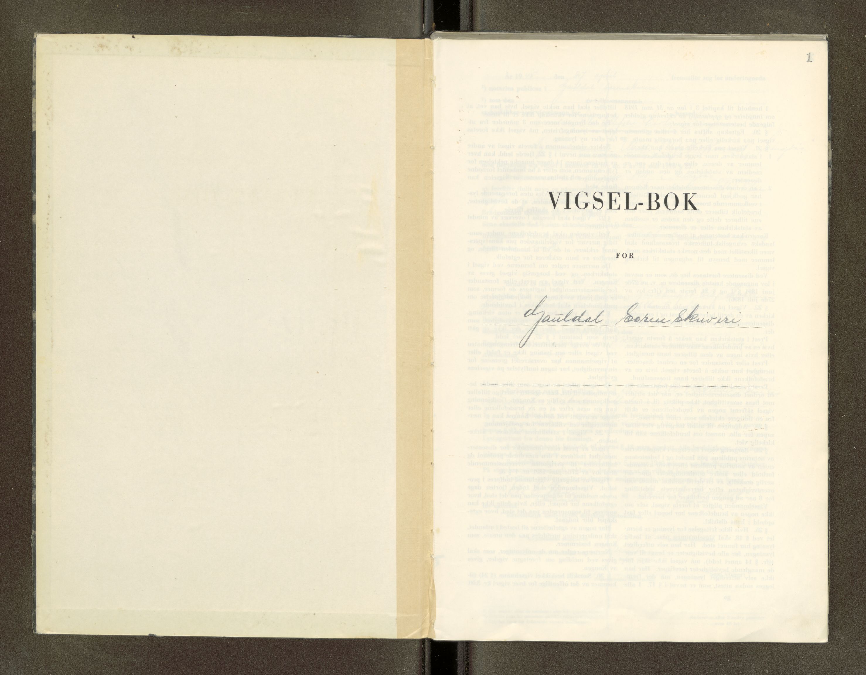 Gauldal sorenskriveri, SAT/A-0014/1/6/6C/L0003: Vigselbok, 1945-1966, p. 1