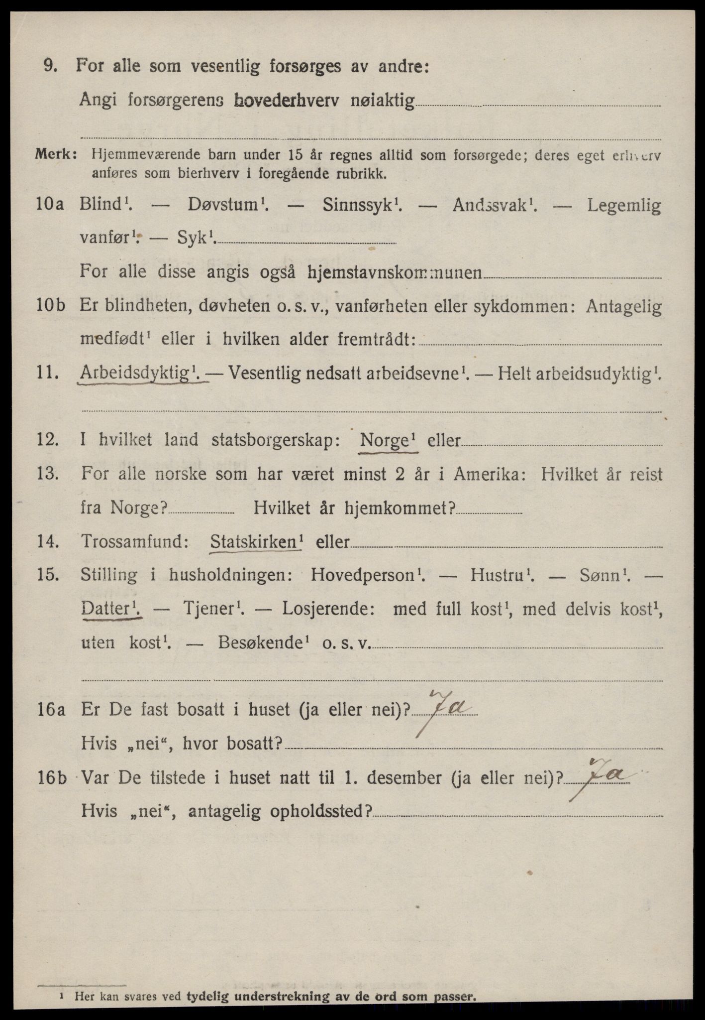 SAT, 1920 census for Hareid, 1920, p. 2296