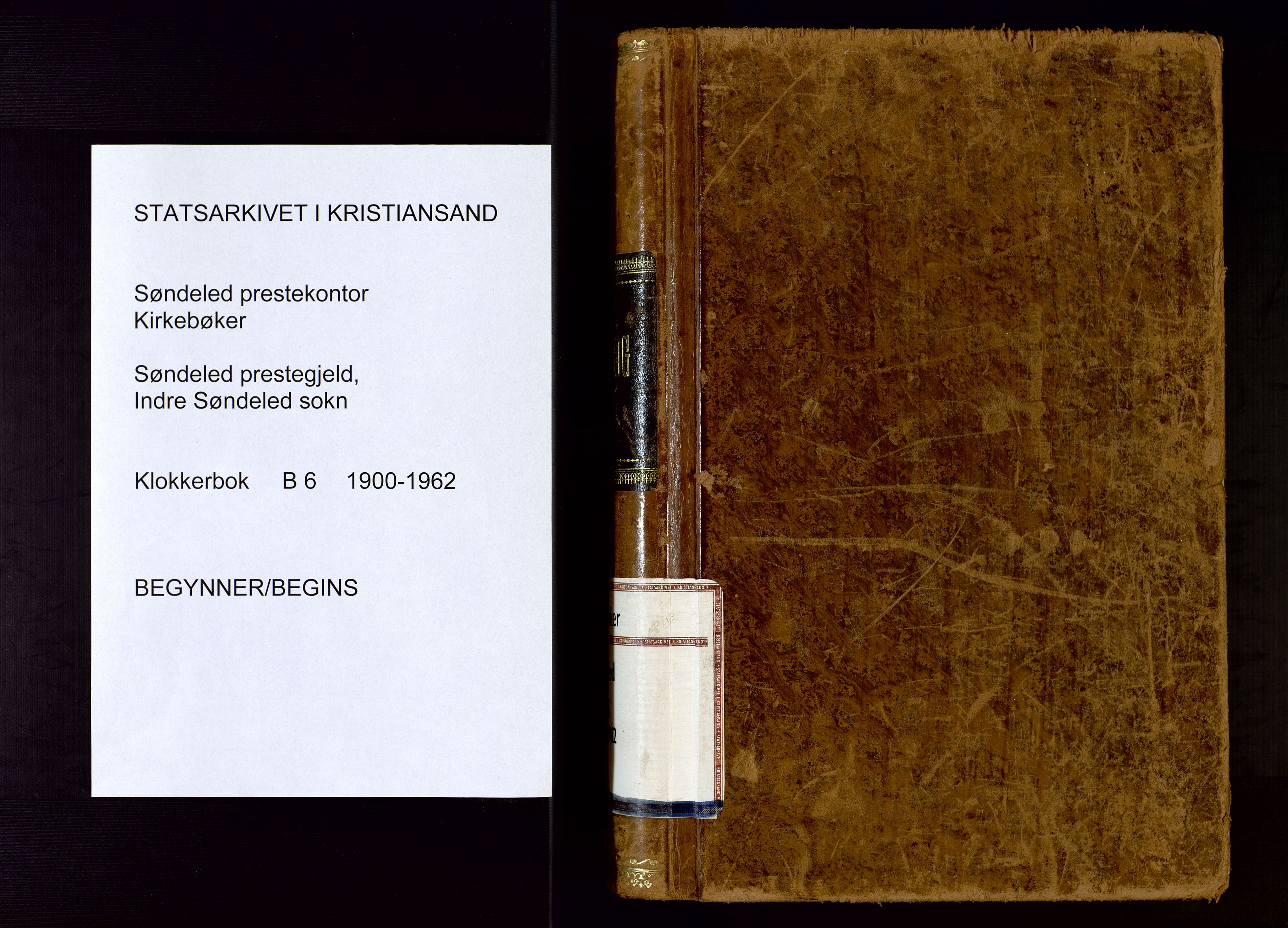 Søndeled sokneprestkontor, SAK/1111-0038/F/Fb/L0005: Parish register (copy) no. B 6, 1900-1962