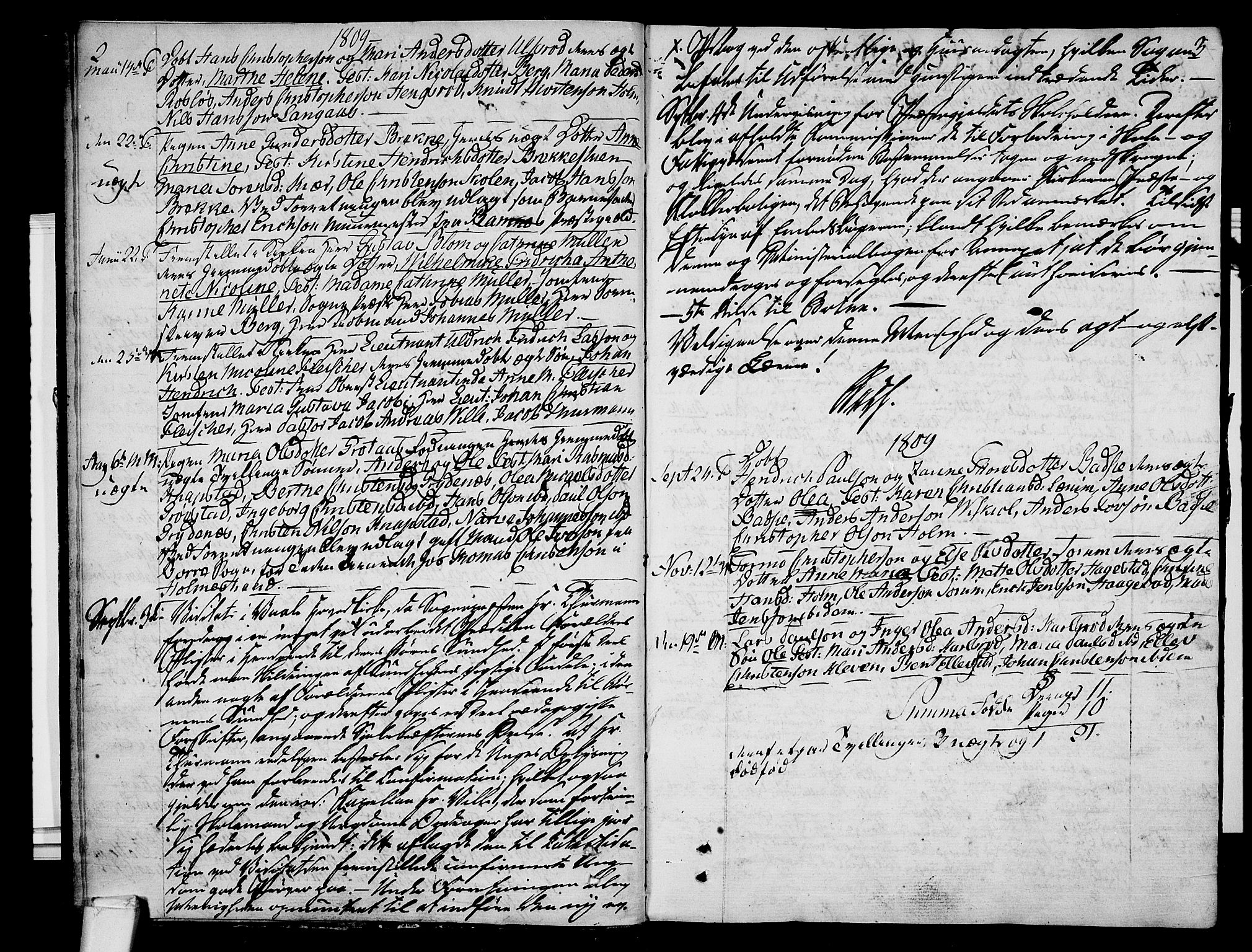 Våle kirkebøker, AV/SAKO-A-334/F/Fa/L0006: Parish register (official) no. I 6, 1808-1814, p. 2-3