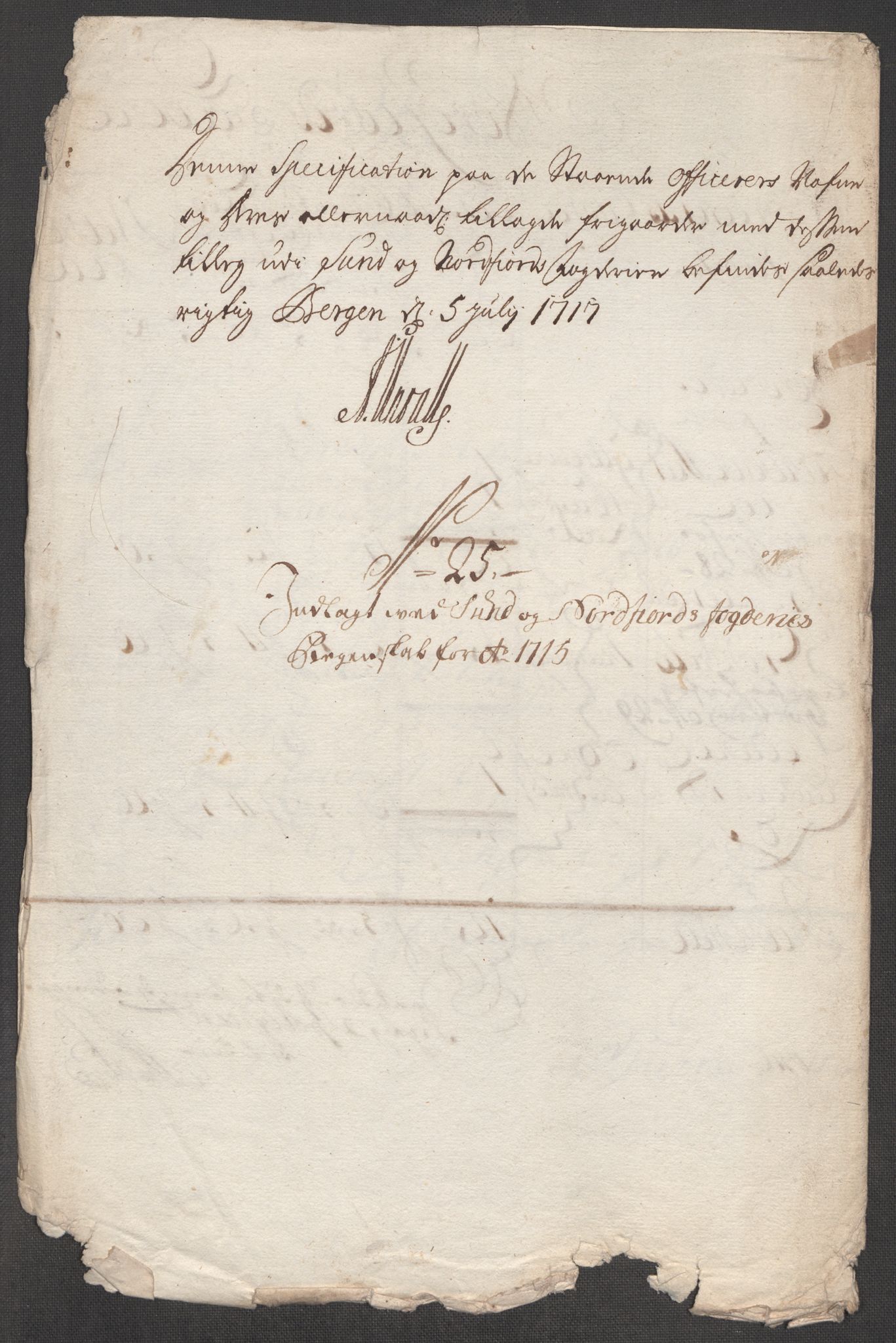 Rentekammeret inntil 1814, Reviderte regnskaper, Fogderegnskap, RA/EA-4092/R53/L3439: Fogderegnskap Sunn- og Nordfjord, 1715, p. 492