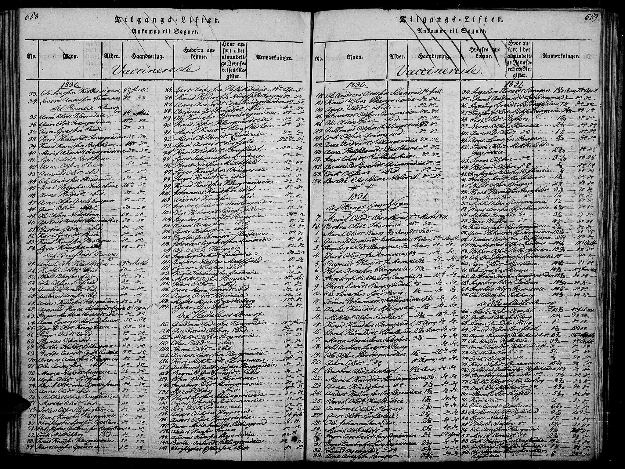 Sør-Aurdal prestekontor, AV/SAH-PREST-128/H/Ha/Haa/L0002: Parish register (official) no. 2, 1815-1840, p. 658-659