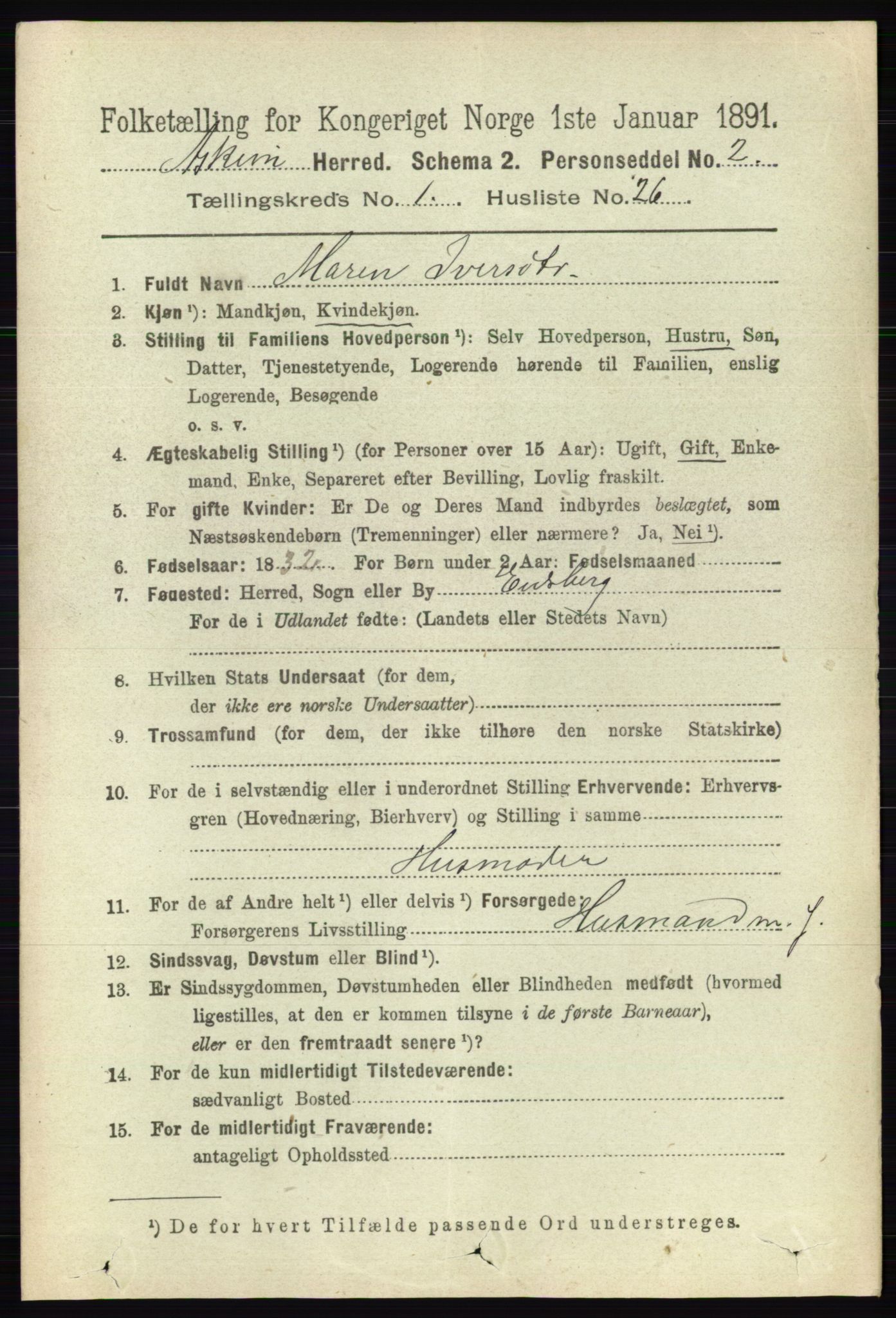 RA, 1891 census for 0124 Askim, 1891, p. 224