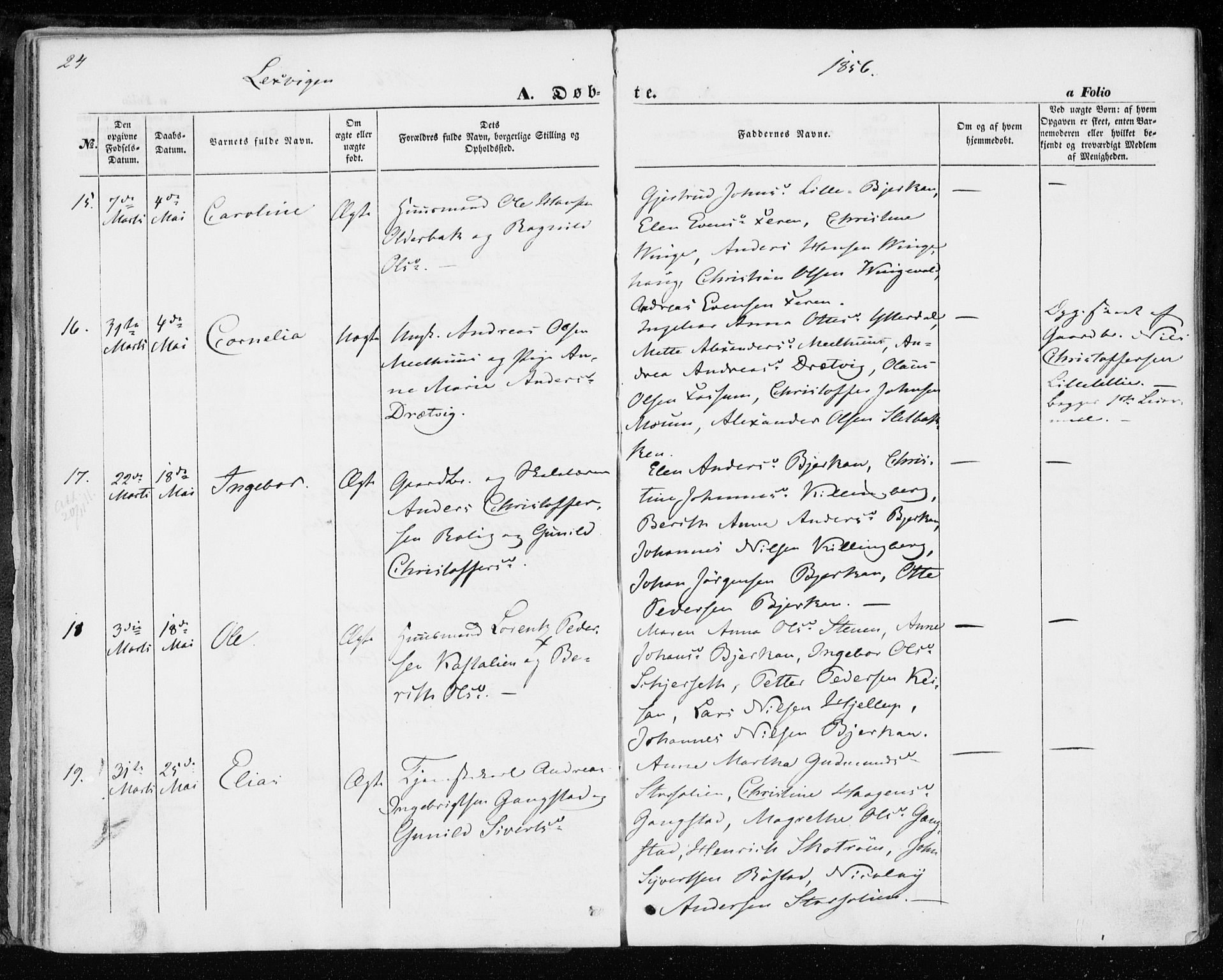 Ministerialprotokoller, klokkerbøker og fødselsregistre - Nord-Trøndelag, AV/SAT-A-1458/701/L0008: Parish register (official) no. 701A08 /1, 1854-1863, p. 24