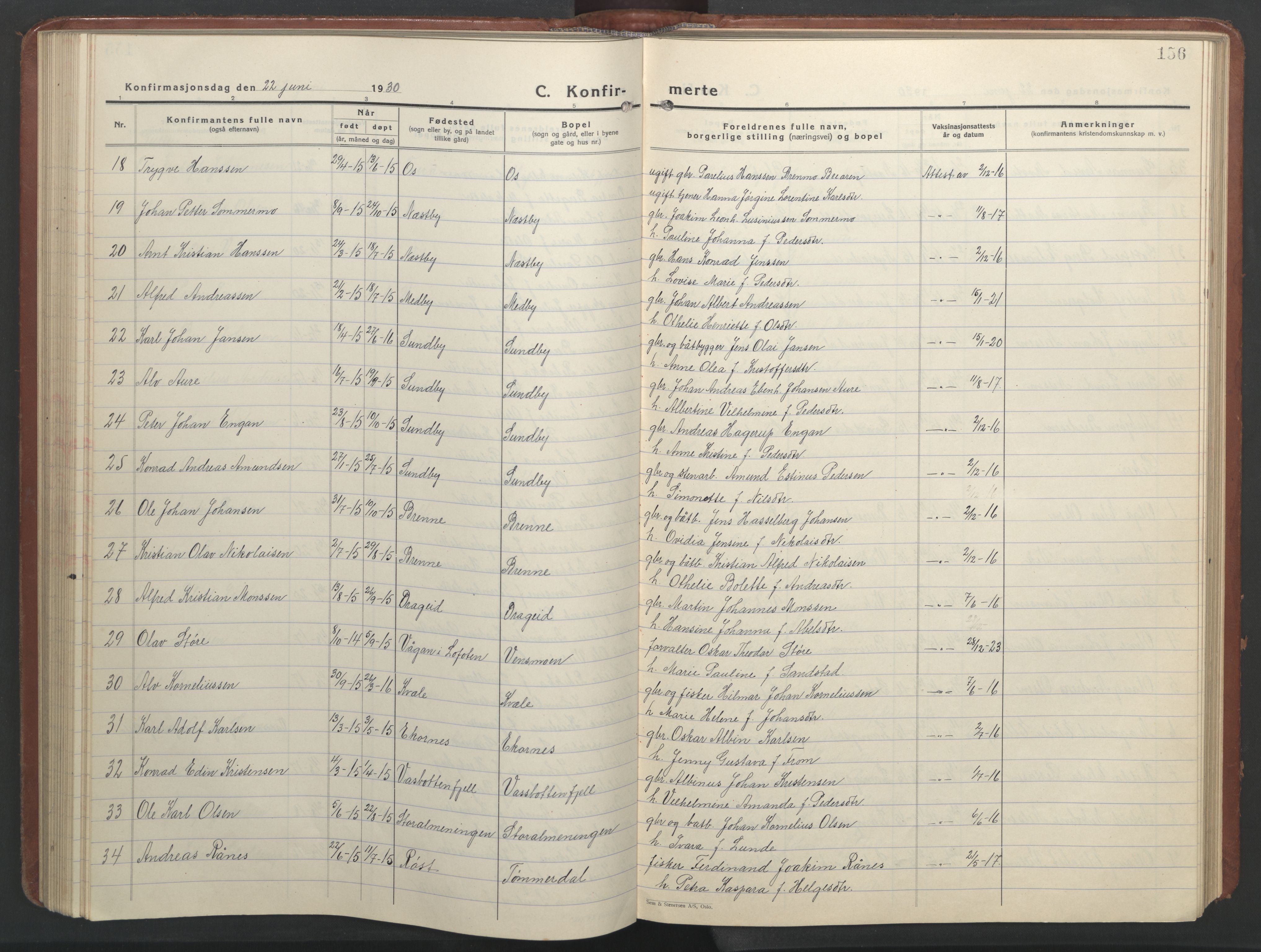 Ministerialprotokoller, klokkerbøker og fødselsregistre - Nordland, SAT/A-1459/847/L0680: Parish register (copy) no. 847C08, 1930-1947, p. 156