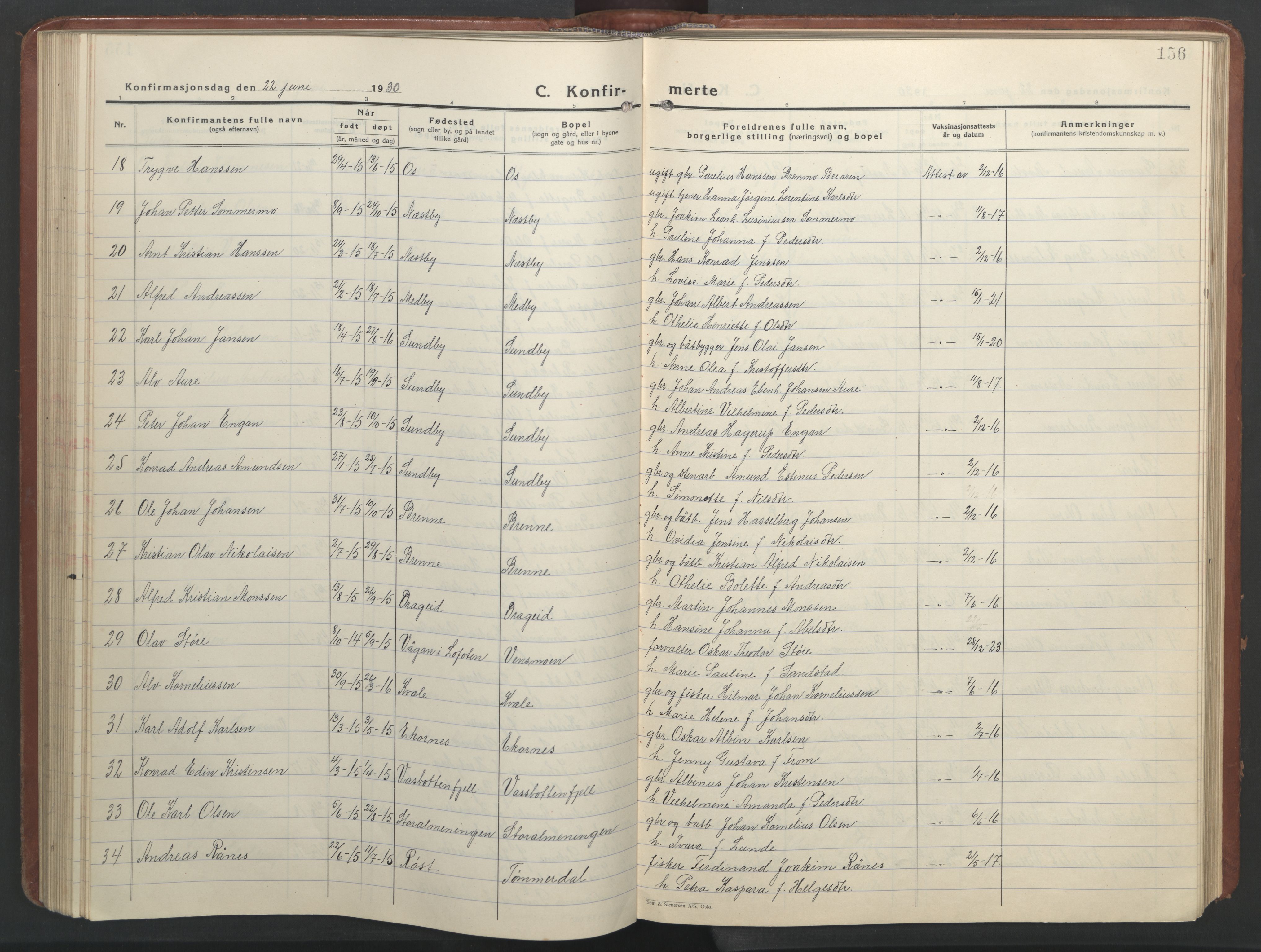 Ministerialprotokoller, klokkerbøker og fødselsregistre - Nordland, AV/SAT-A-1459/847/L0680: Parish register (copy) no. 847C08, 1930-1947, p. 156