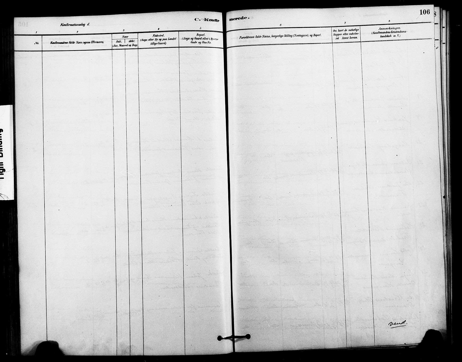 Ministerialprotokoller, klokkerbøker og fødselsregistre - Nordland, AV/SAT-A-1459/897/L1399: Parish register (official) no. 897C06, 1881-1896, p. 106