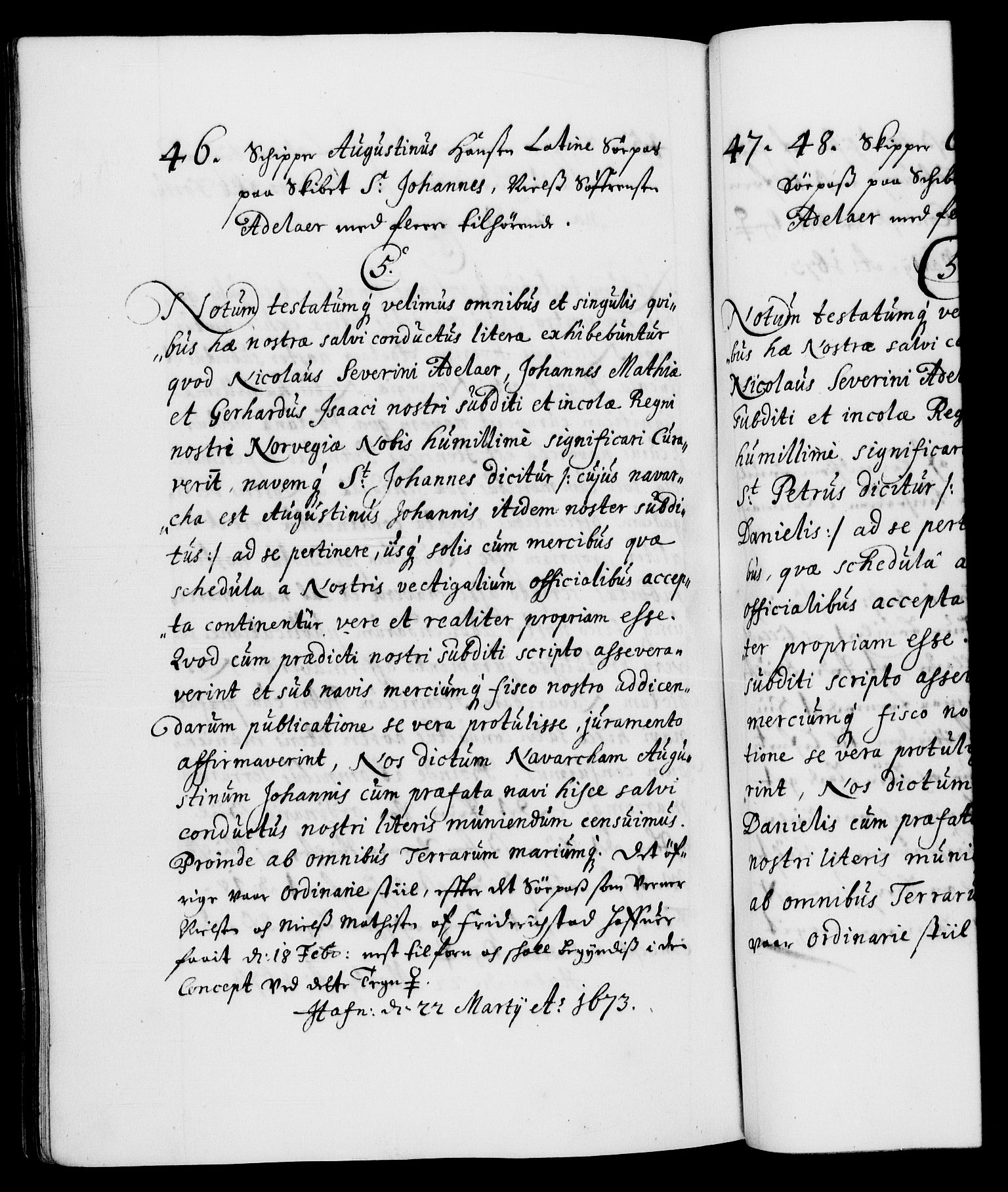Danske Kanselli 1572-1799, RA/EA-3023/F/Fc/Fca/Fcaa/L0011: Norske registre (mikrofilm), 1670-1673, p. 654b