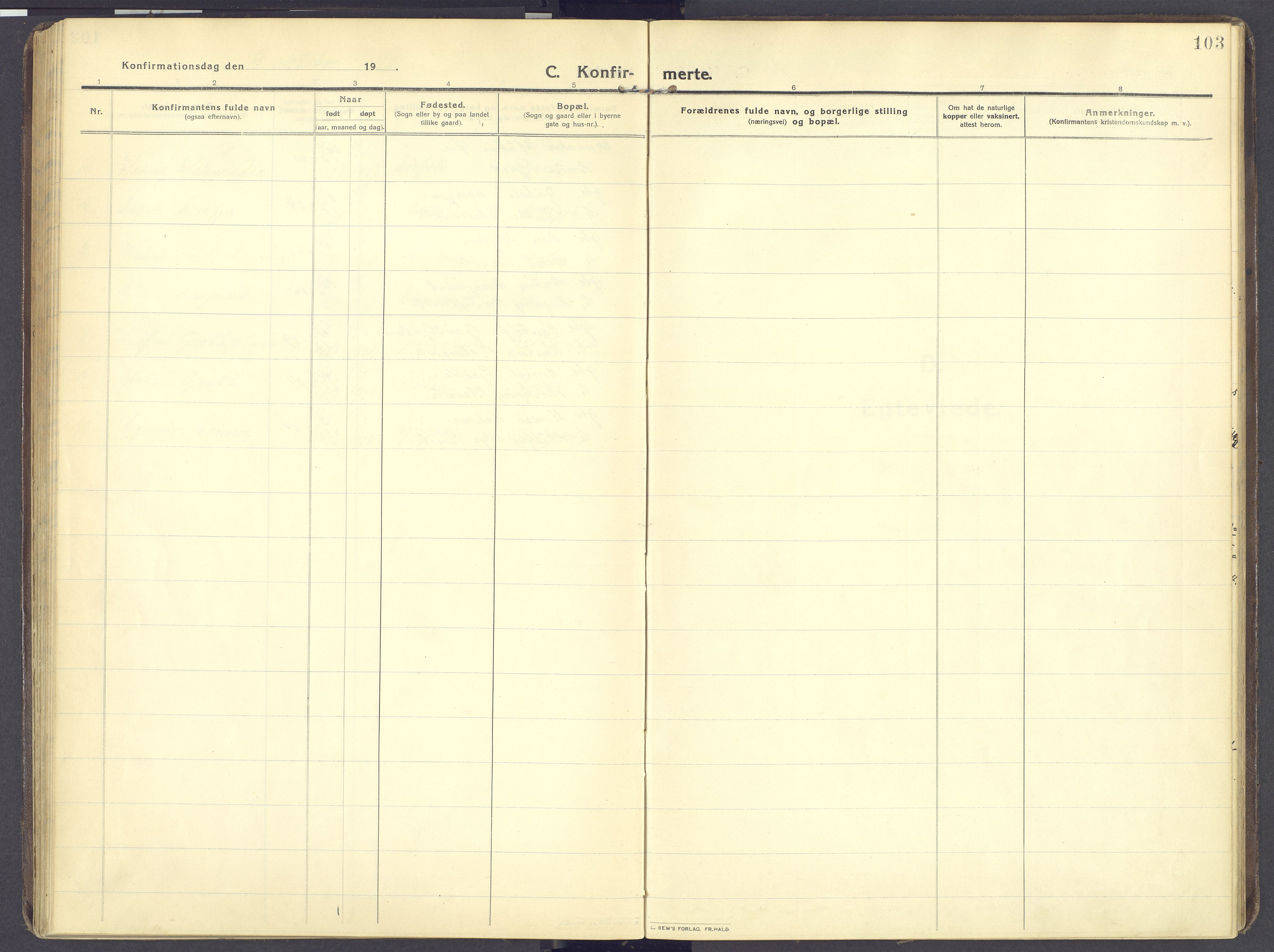 Kvikne prestekontor, AV/SAH-PREST-064/H/Ha/Haa/L0009: Parish register (official) no. 9, 1911-1942, p. 103