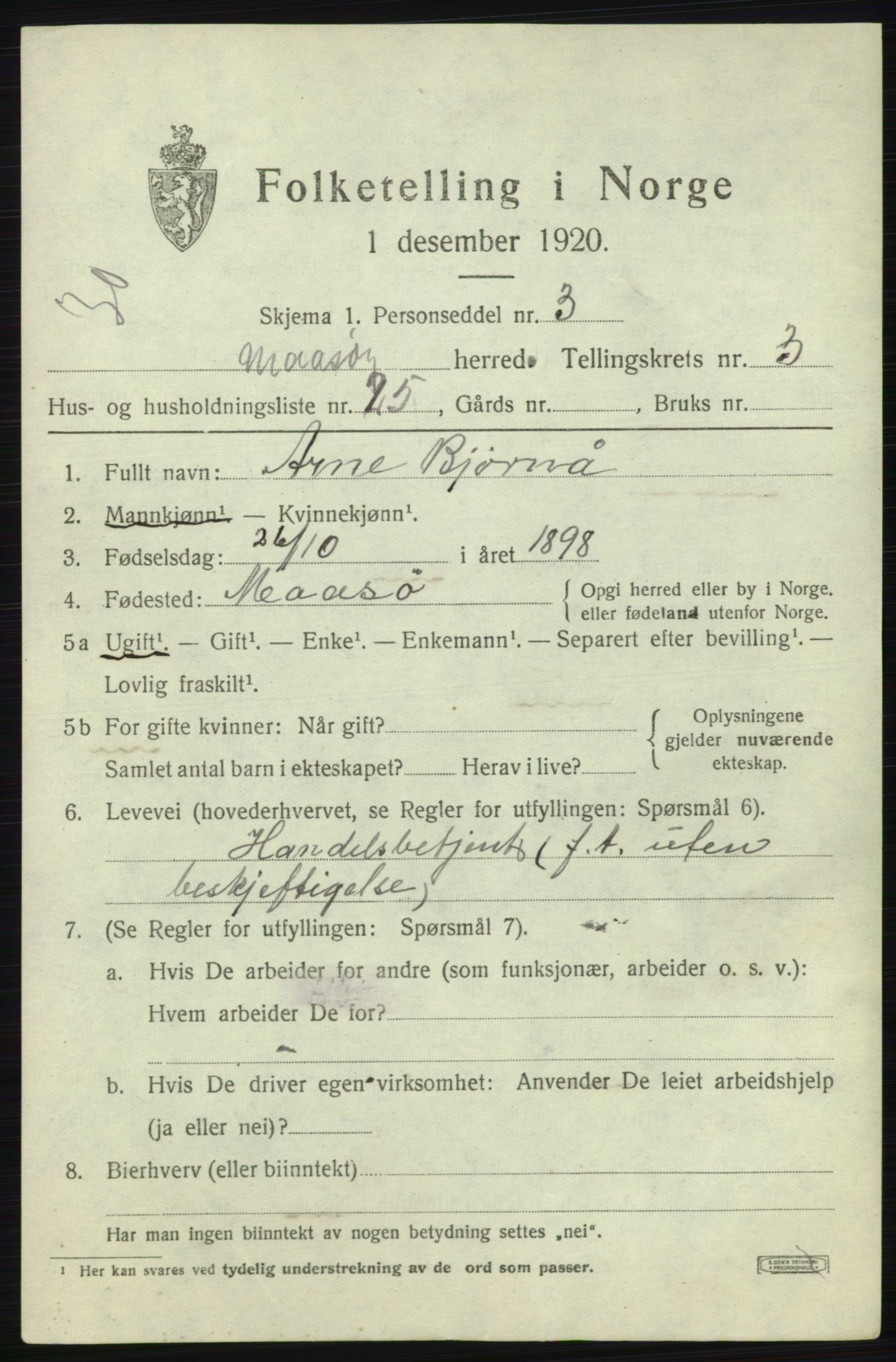 SATØ, 1920 census for Måsøy, 1920, p. 1808