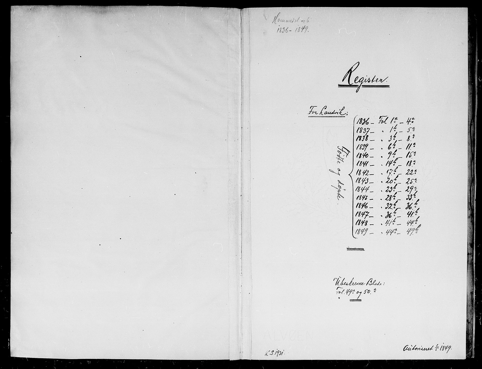 Hommedal sokneprestkontor, AV/SAK-1111-0023/F/Fb/Fbb/L0004: Parish register (copy) no. B 4, 1836-1849