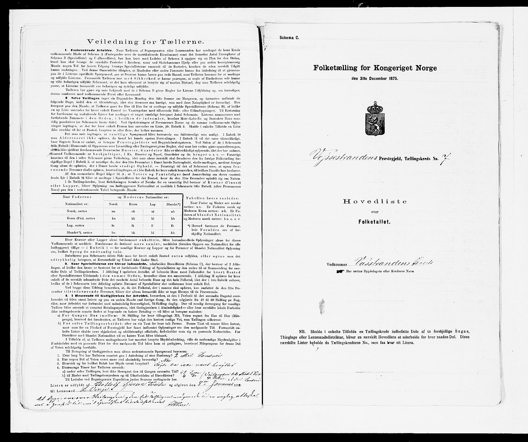 SAB, 1875 census for 1236P Vossestrand, 1875, p. 14