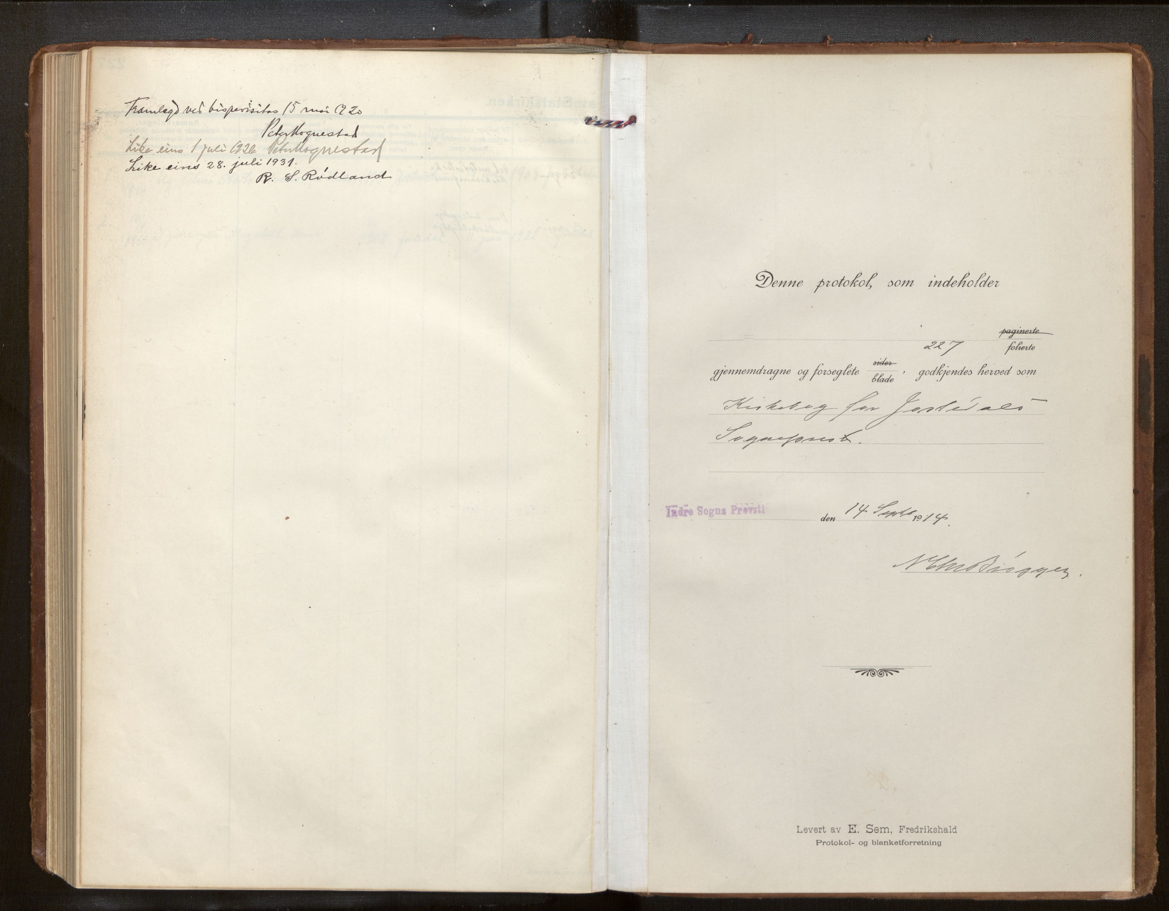 Jostedal sokneprestembete, AV/SAB-A-80601/H/Haa/Haab/L0002: Parish register (official) no. B 2, 1915-1931