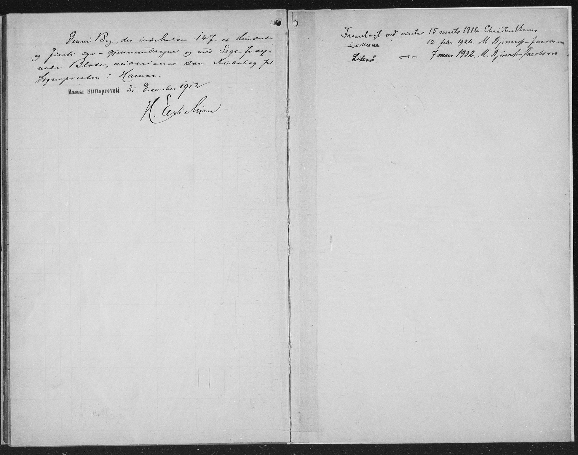 Hamar prestekontor, SAH/DOMPH-002/H/Ha/Haa/L0003: Parish register (official) no. 3, 1913-1930