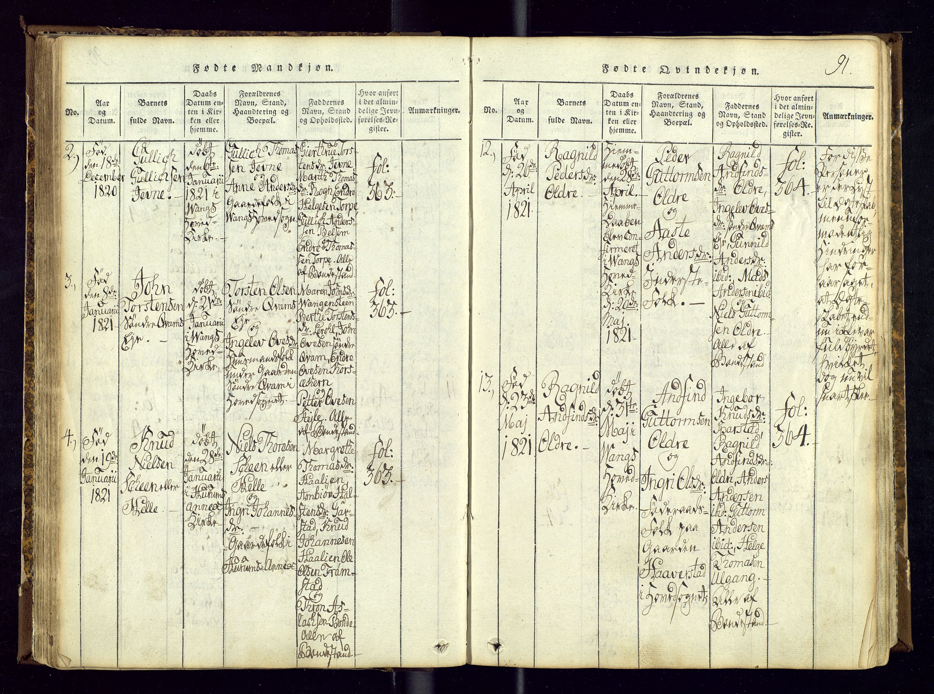 Vang prestekontor, Valdres, AV/SAH-PREST-140/H/Ha/L0004: Parish register (official) no. 4, 1814-1831, p. 91