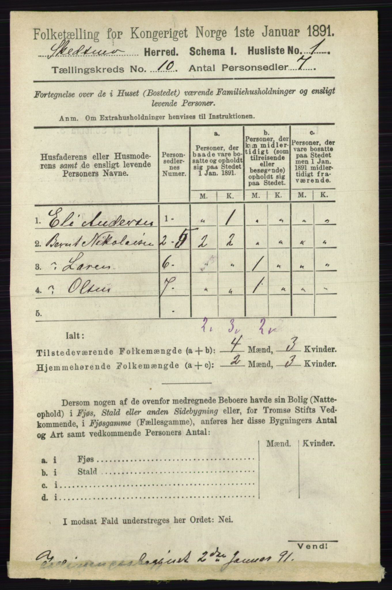 RA, 1891 census for 0231 Skedsmo, 1891, p. 5735