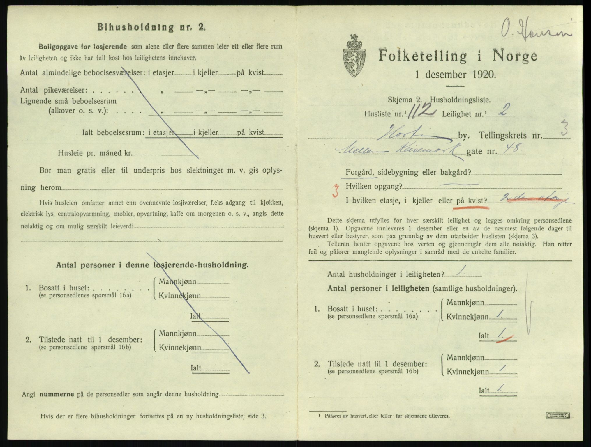 SAKO, 1920 census for Horten, 1920, p. 4513