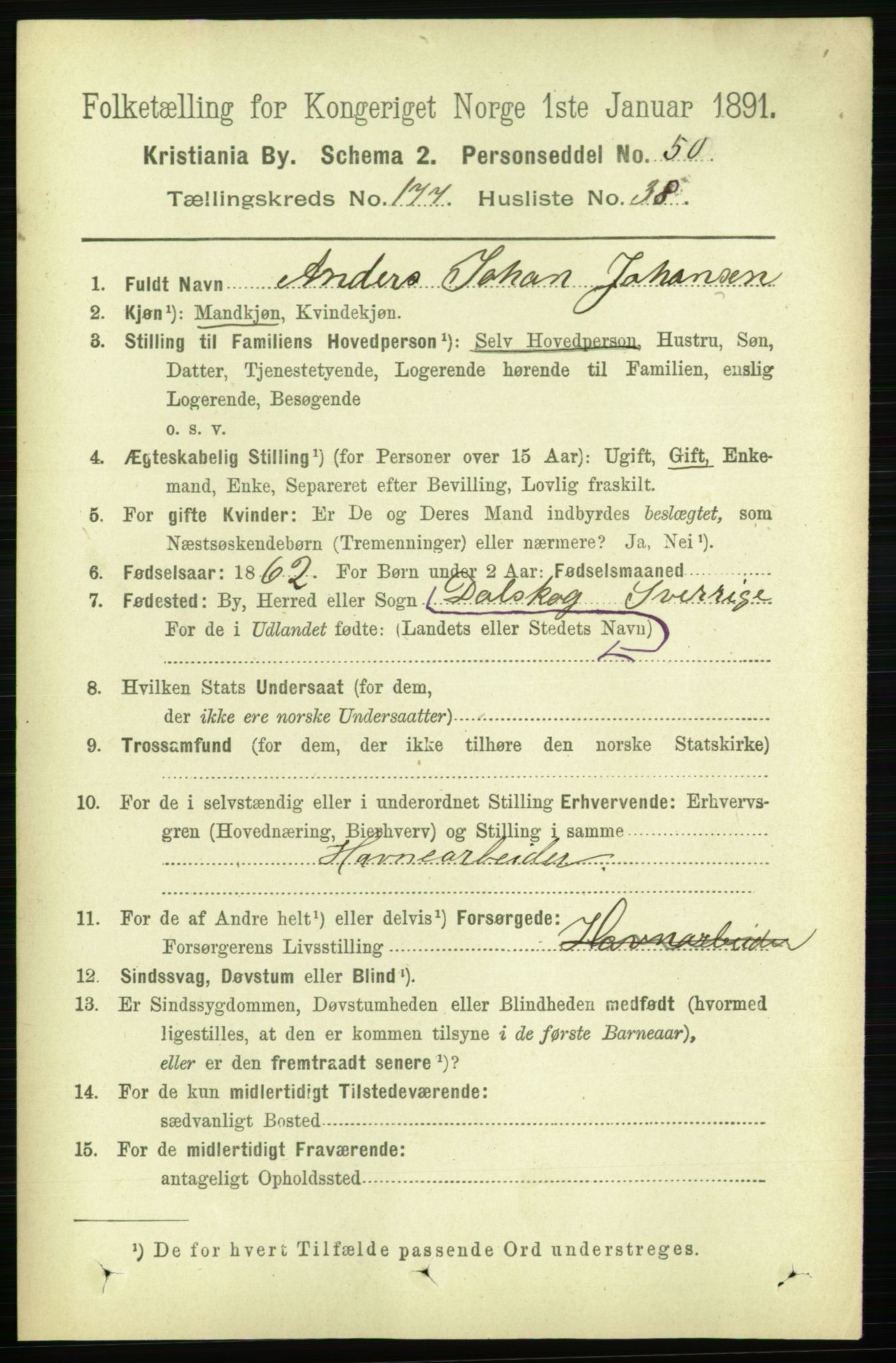 RA, 1891 census for 0301 Kristiania, 1891, p. 107267
