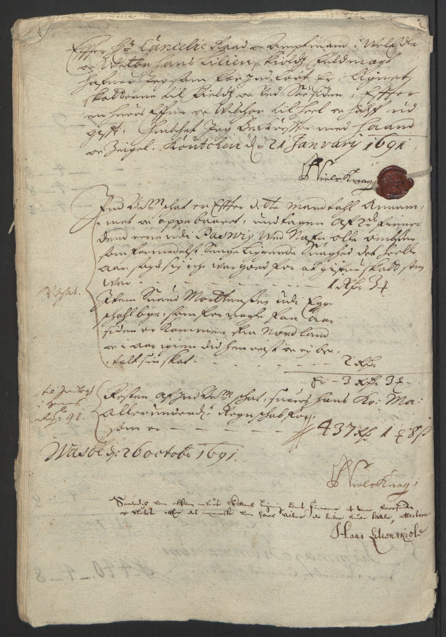 Rentekammeret inntil 1814, Reviderte regnskaper, Fogderegnskap, AV/RA-EA-4092/R69/L4851: Fogderegnskap Finnmark/Vardøhus, 1691-1700, p. 23