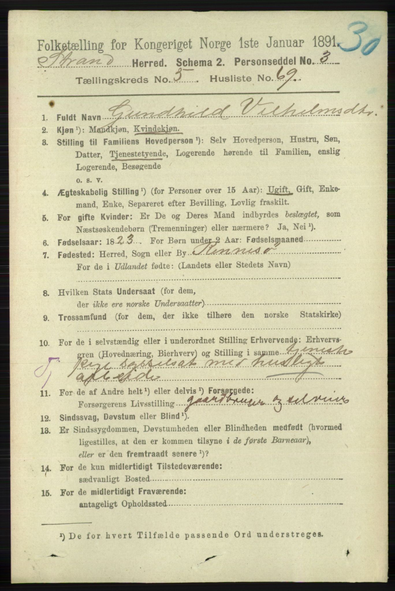 RA, 1891 census for 1130 Strand, 1891, p. 1624