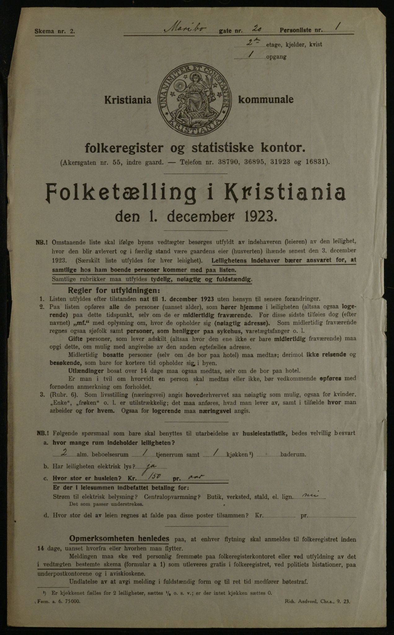 OBA, Municipal Census 1923 for Kristiania, 1923, p. 67428