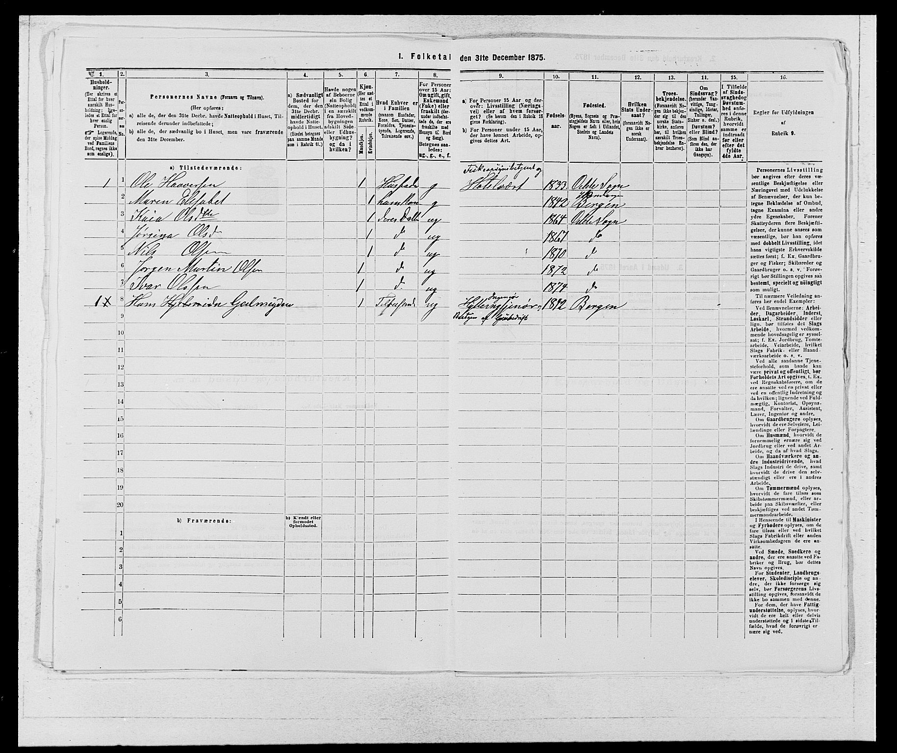 SAB, 1875 census for 1230P Ullensvang, 1875, p. 380