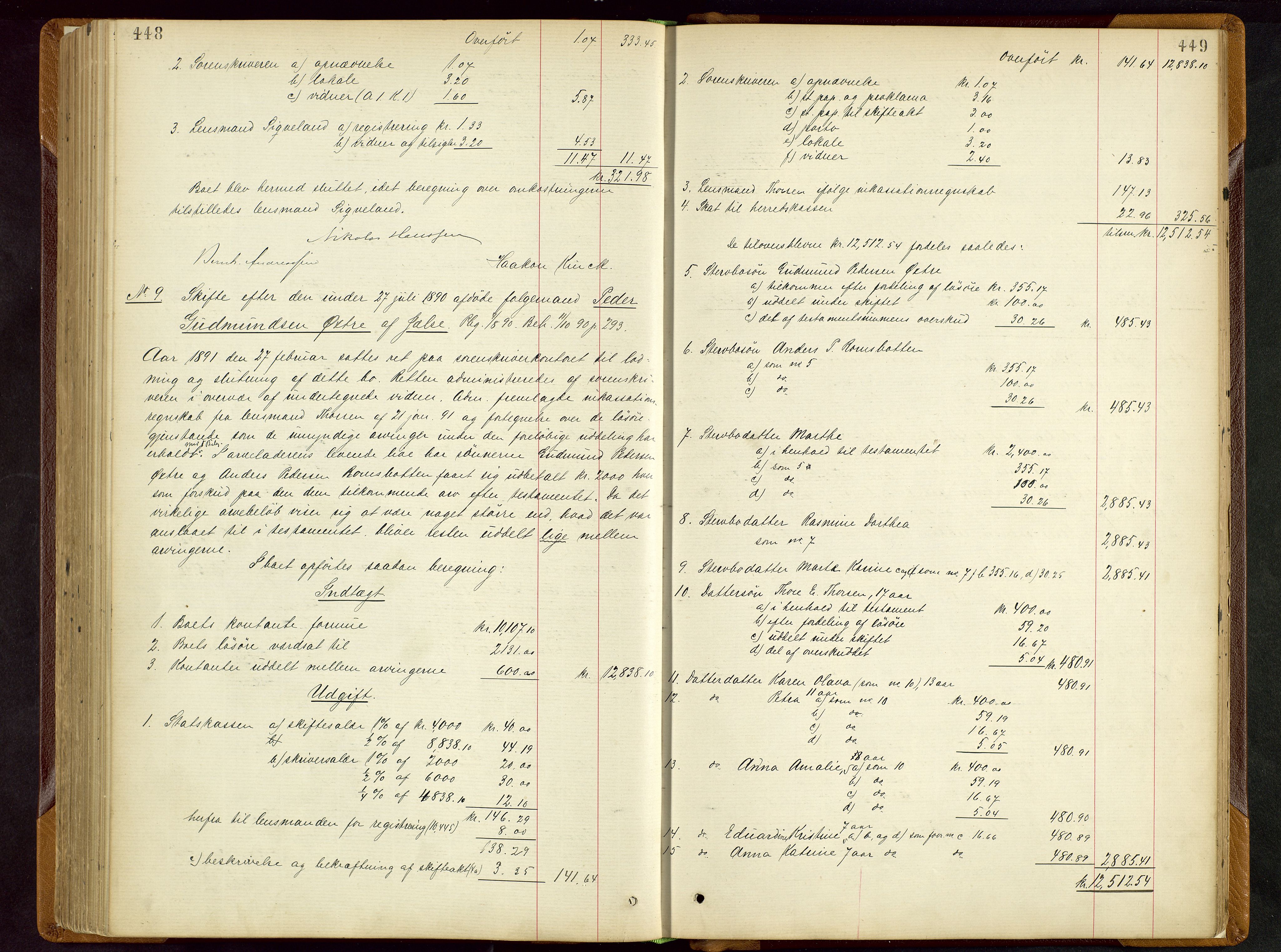 Ryfylke tingrett, AV/SAST-A-100055/001/IV/IVD/L0028: Skifteprotokoll, register i protokollen, 1885-1893, p. 448-449