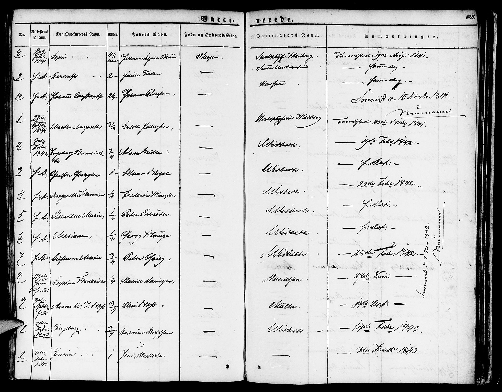 Nykirken Sokneprestembete, SAB/A-77101/H/Haa/L0012: Parish register (official) no. A 12, 1821-1844, p. 601