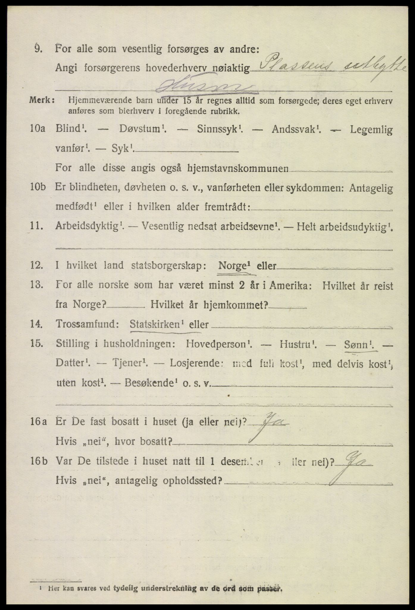 SAH, 1920 census for Vardal, 1920, p. 2654