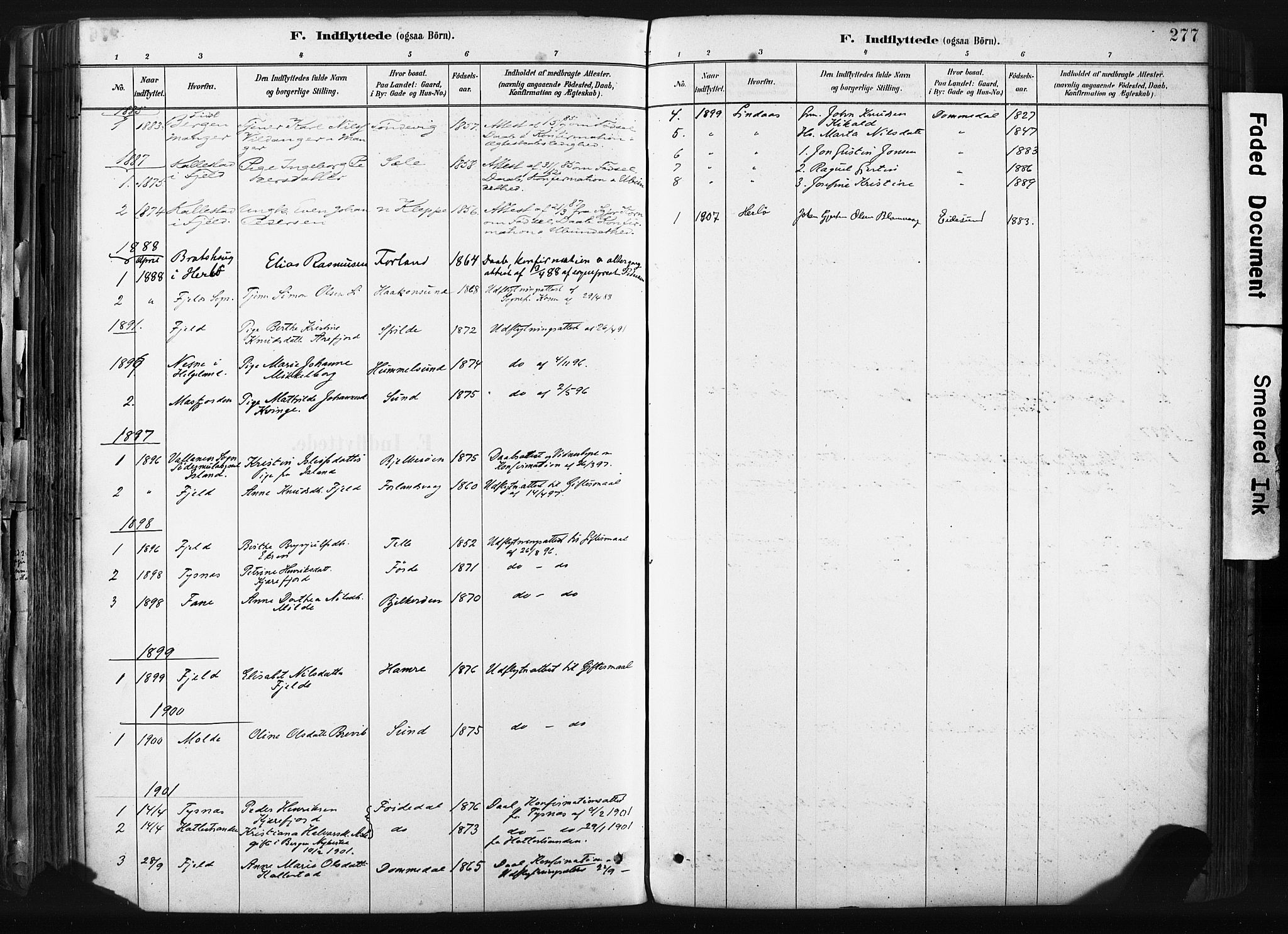 Sund sokneprestembete, AV/SAB-A-99930: Parish register (official) no. B 1, 1882-1907, p. 277