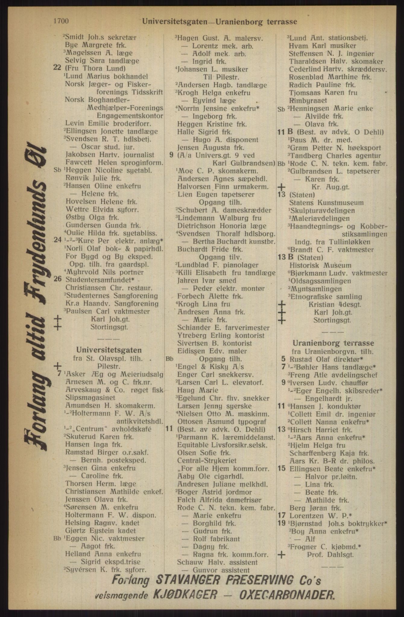 Kristiania/Oslo adressebok, PUBL/-, 1914, p. 1700