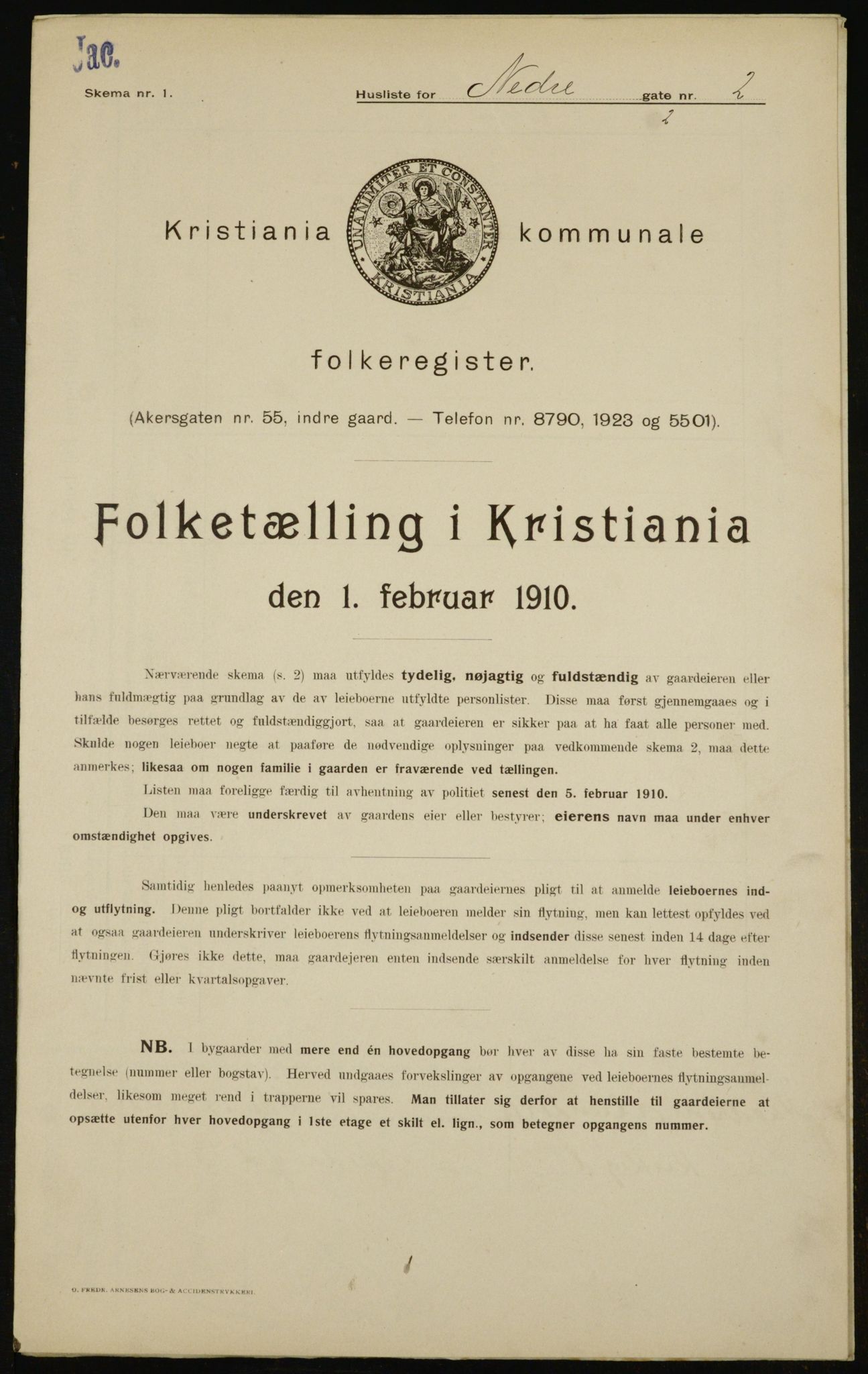 OBA, Municipal Census 1910 for Kristiania, 1910, p. 66824