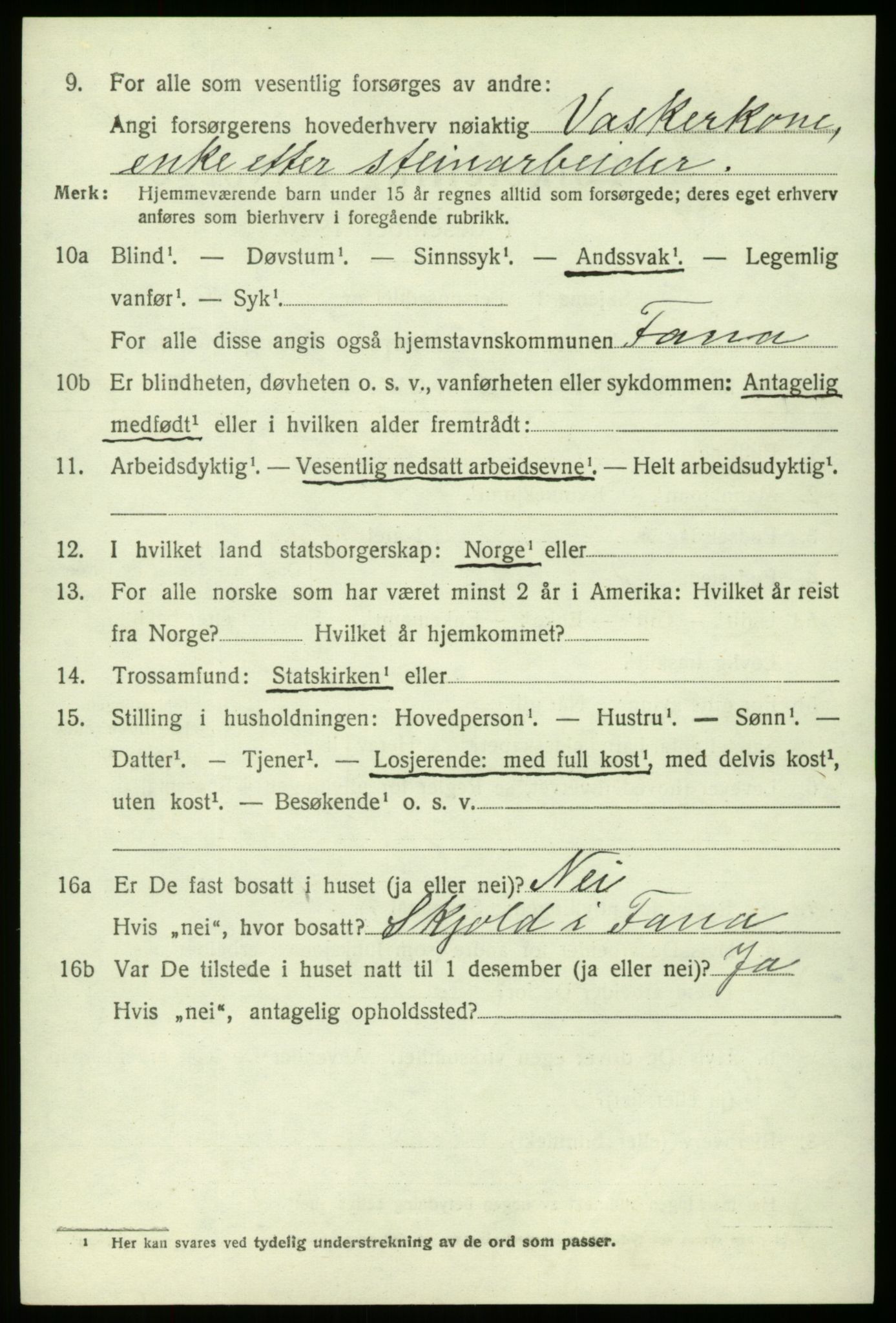 SAB, 1920 census for Fana, 1920, p. 24816