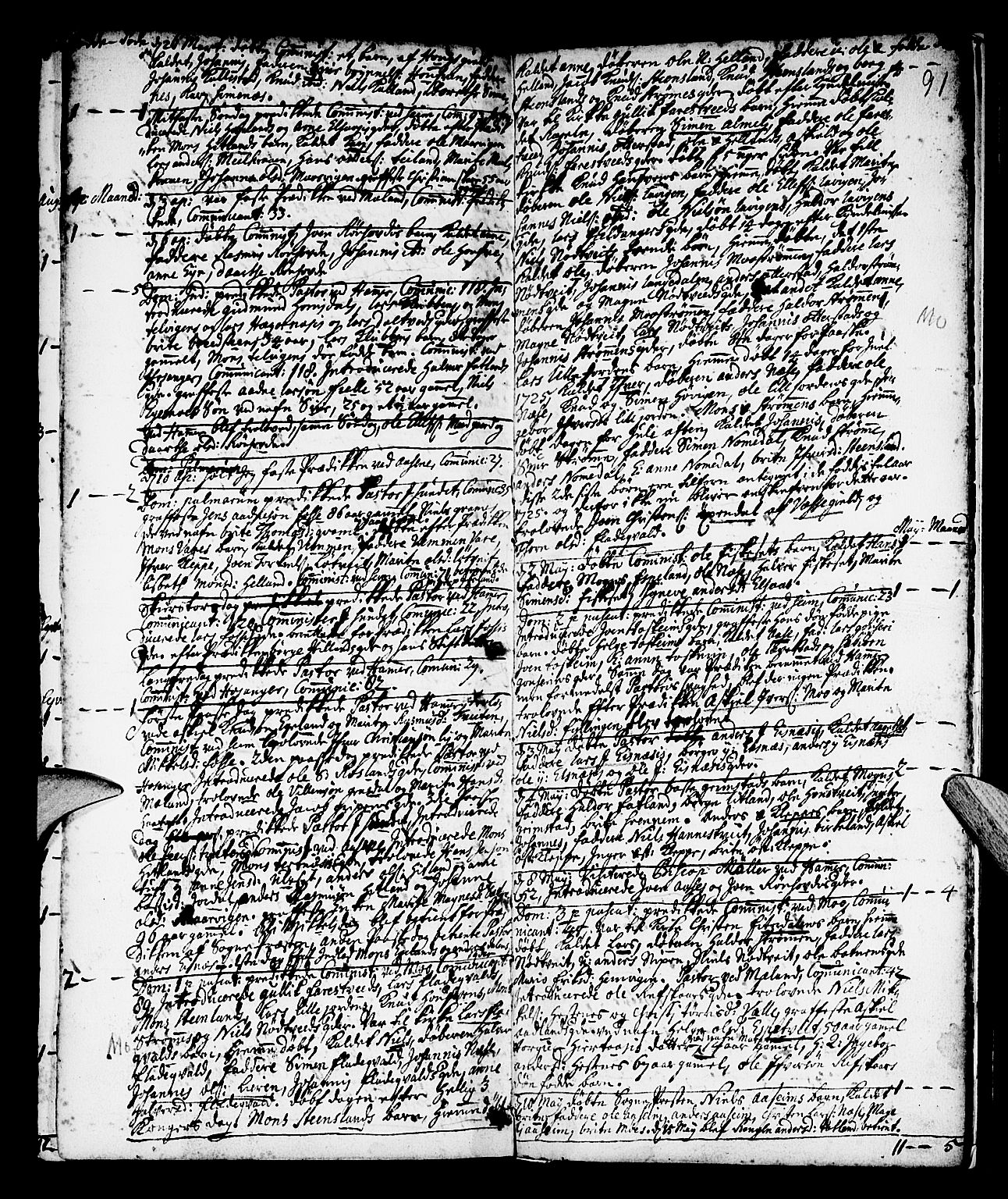 Hamre sokneprestembete, SAB/A-75501/H/Ha/Haa/Haaa/L0003: Parish register (official) no. A 3, 1708-1726, p. 91