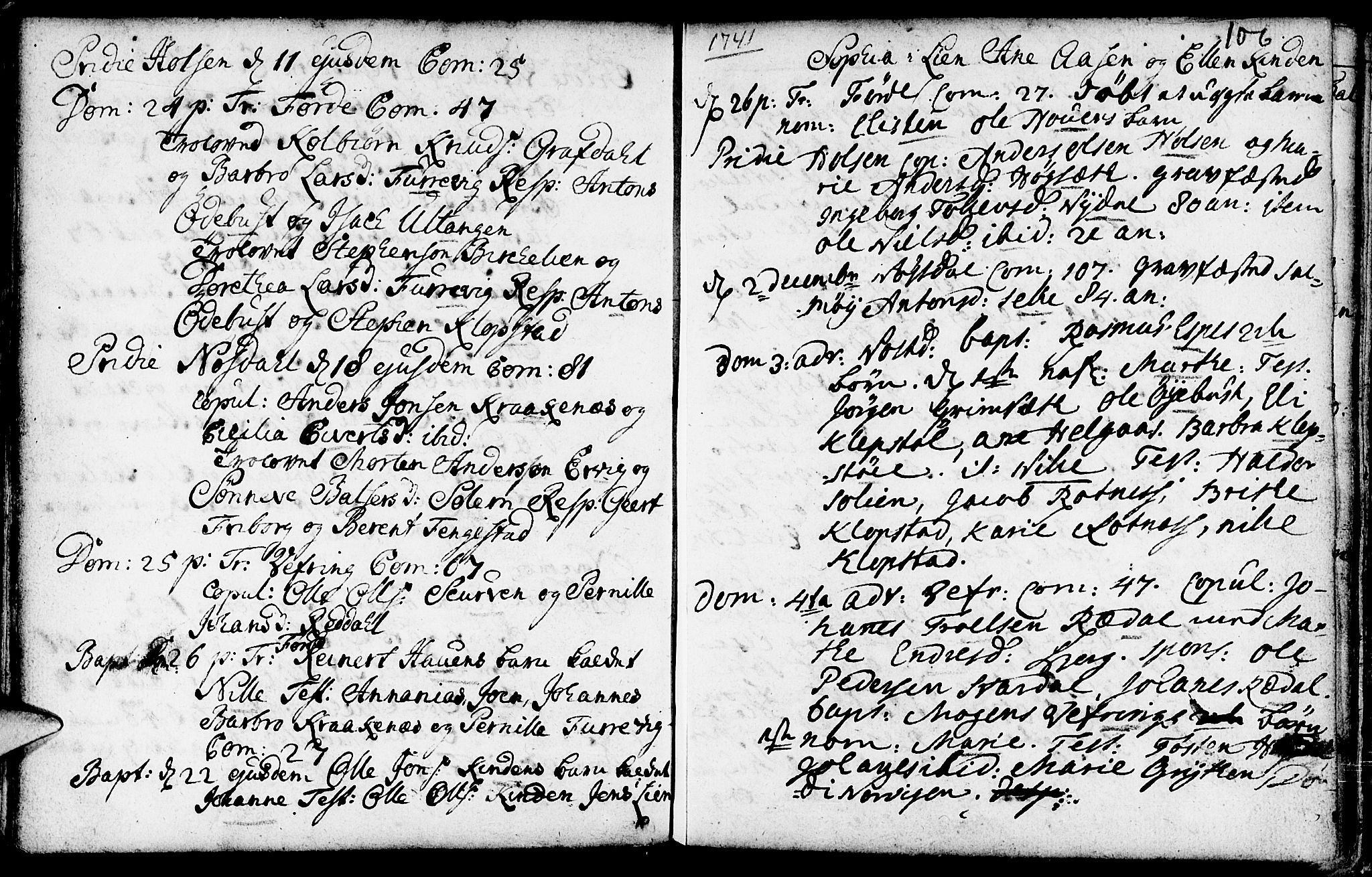 Førde sokneprestembete, AV/SAB-A-79901/H/Haa/Haaa/L0002: Parish register (official) no. A 2, 1728-1748, p. 106