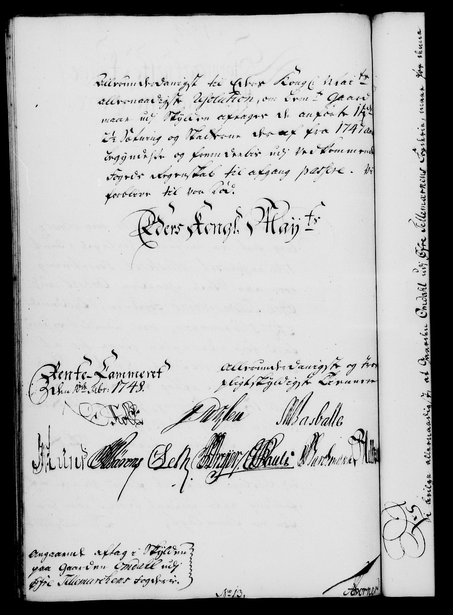 Rentekammeret, Kammerkanselliet, RA/EA-3111/G/Gf/Gfa/L0030: Norsk relasjons- og resolusjonsprotokoll (merket RK 52.30), 1748, p. 121