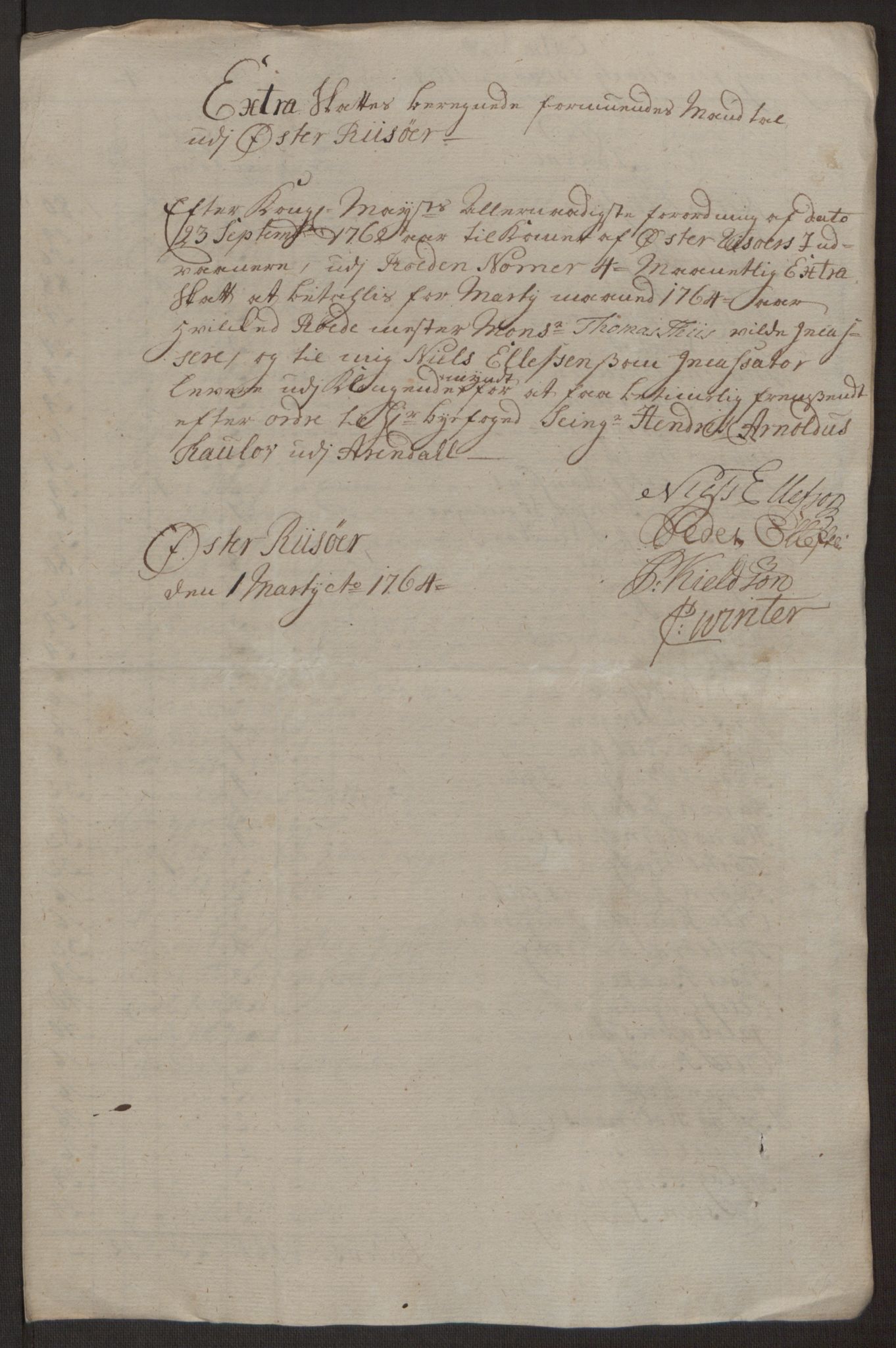 Rentekammeret inntil 1814, Reviderte regnskaper, Byregnskaper, AV/RA-EA-4066/R/Rl/L0230/0001: [L4] Kontribusjonsregnskap / Ekstraskatt, 1762-1764, p. 471