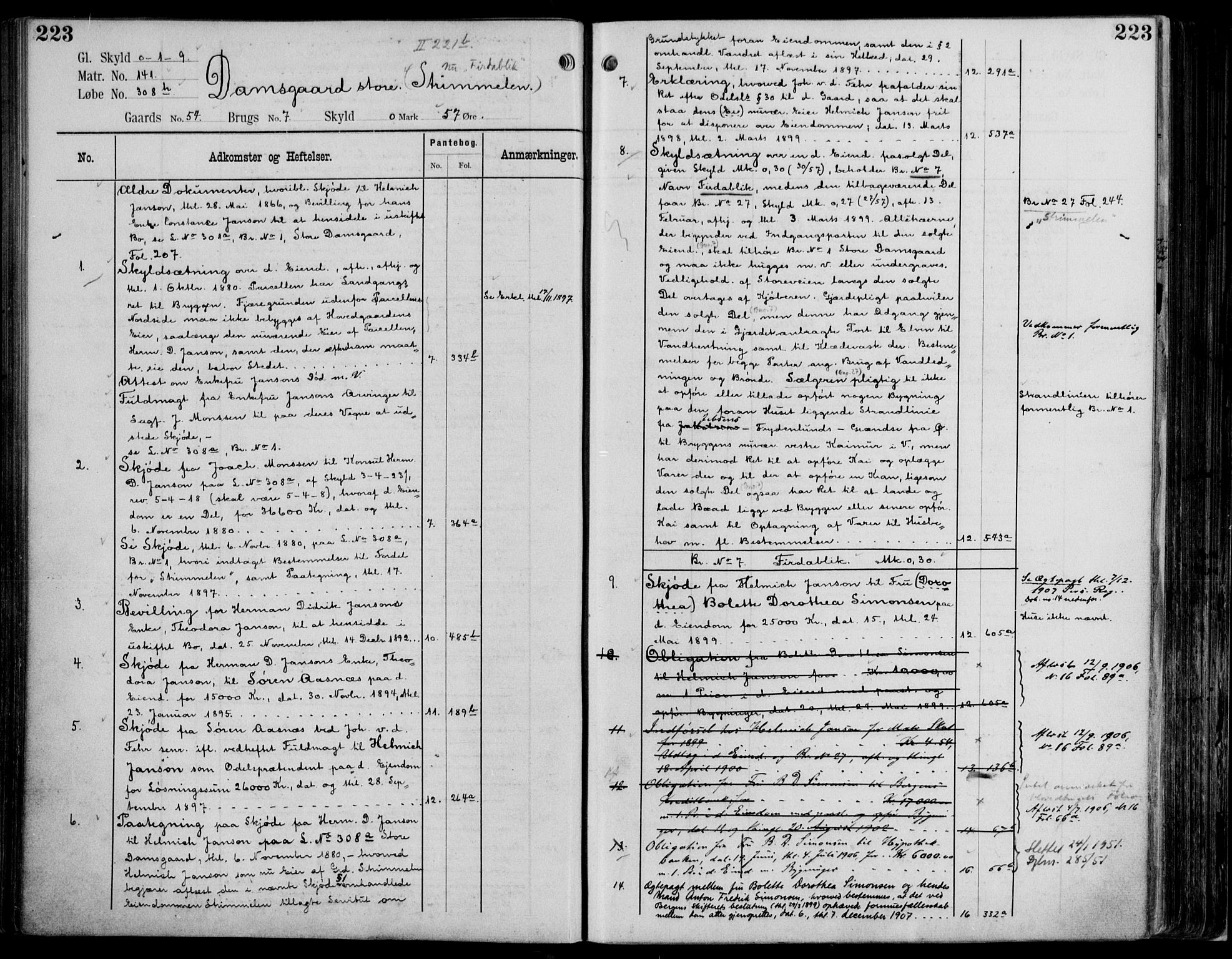 Midhordland sorenskriveri, SAB/A-3001/1/G/Ga/Gab/L0114: Mortgage register no. II.A.b.114, p. 223