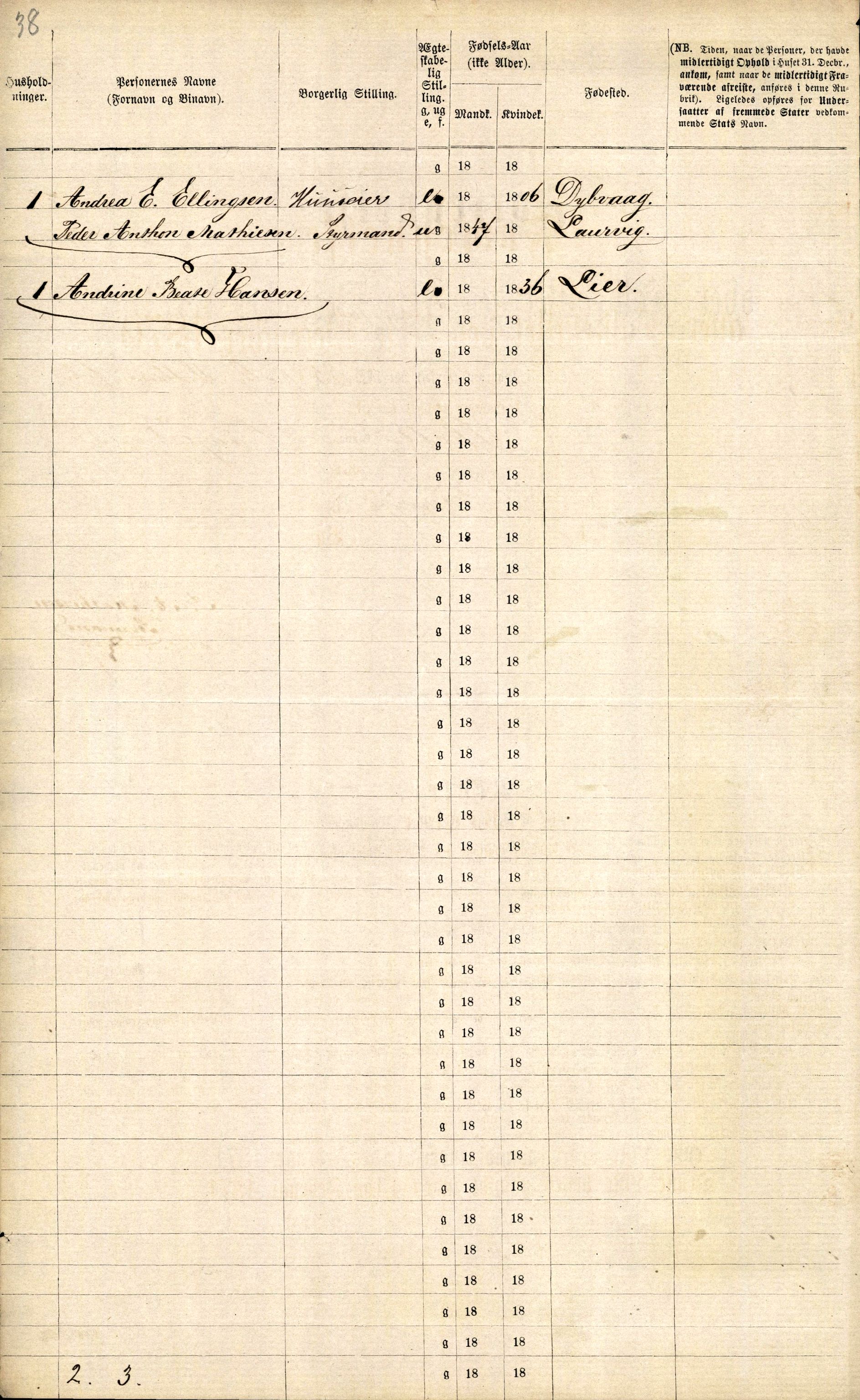 RA, 1870 census for 0707 Larvik, 1870, p. 1298