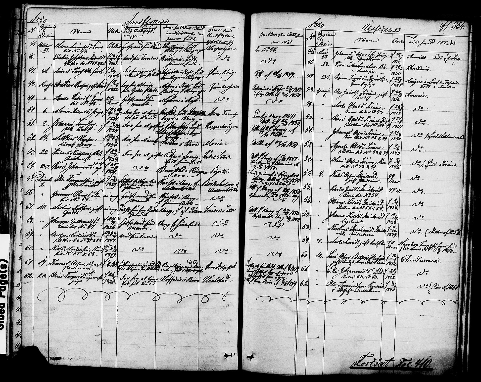 Ringsaker prestekontor, SAH/PREST-014/K/Ka/L0008: Parish register (official) no. 8, 1837-1850, p. 564
