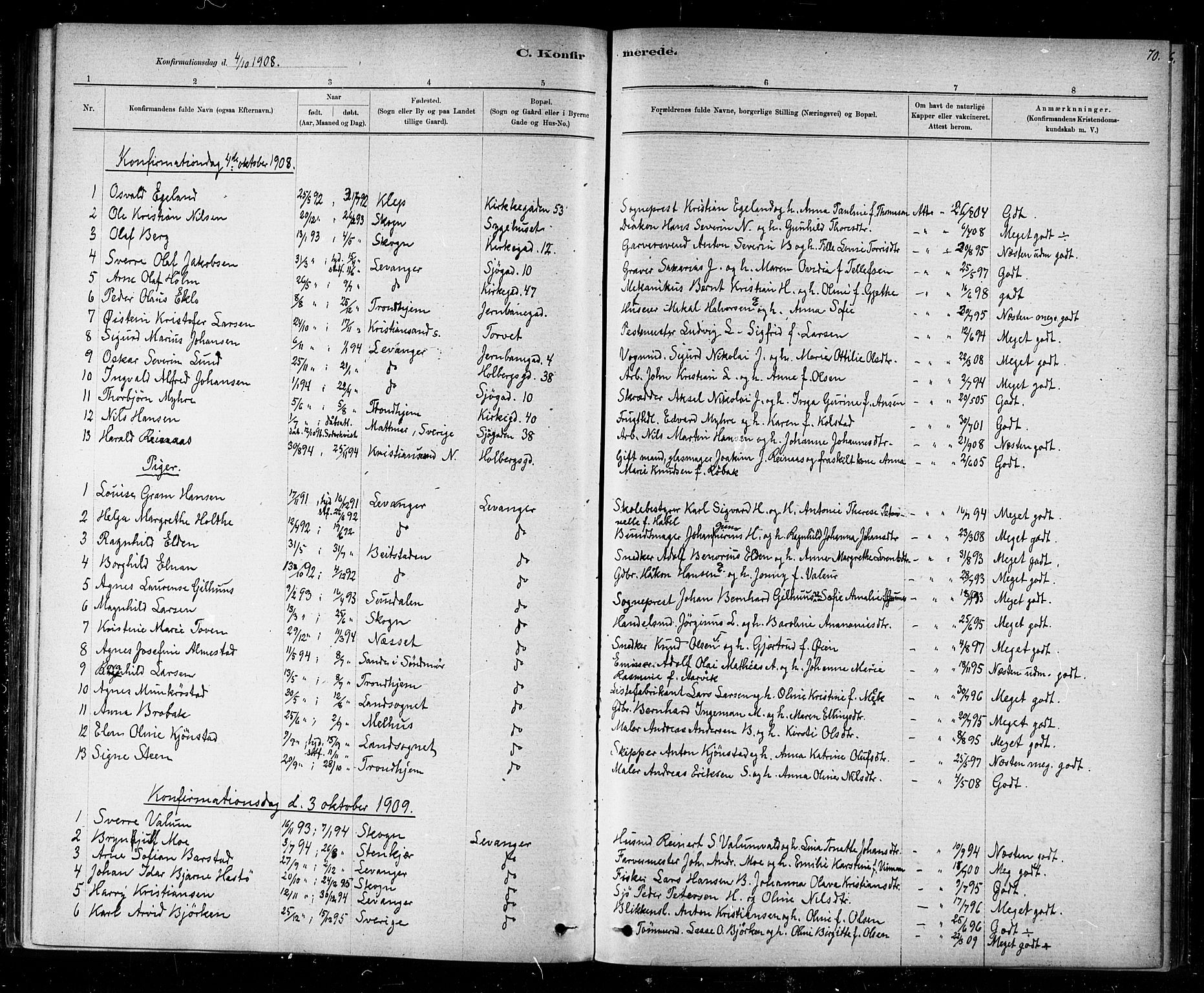 Ministerialprotokoller, klokkerbøker og fødselsregistre - Nord-Trøndelag, SAT/A-1458/720/L0192: Parish register (copy) no. 720C01, 1880-1917, p. 70